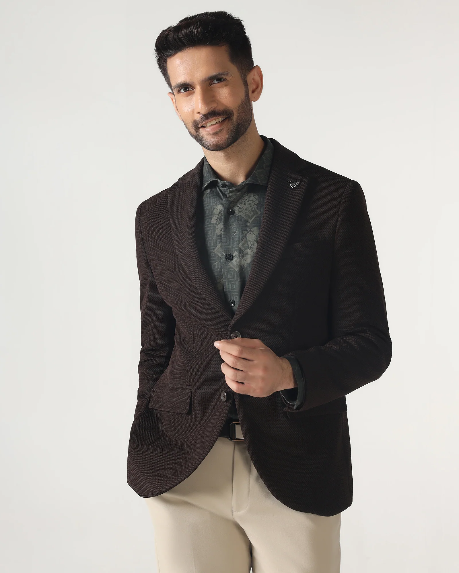 Chocolate Sauce Textured Blazer - Campari