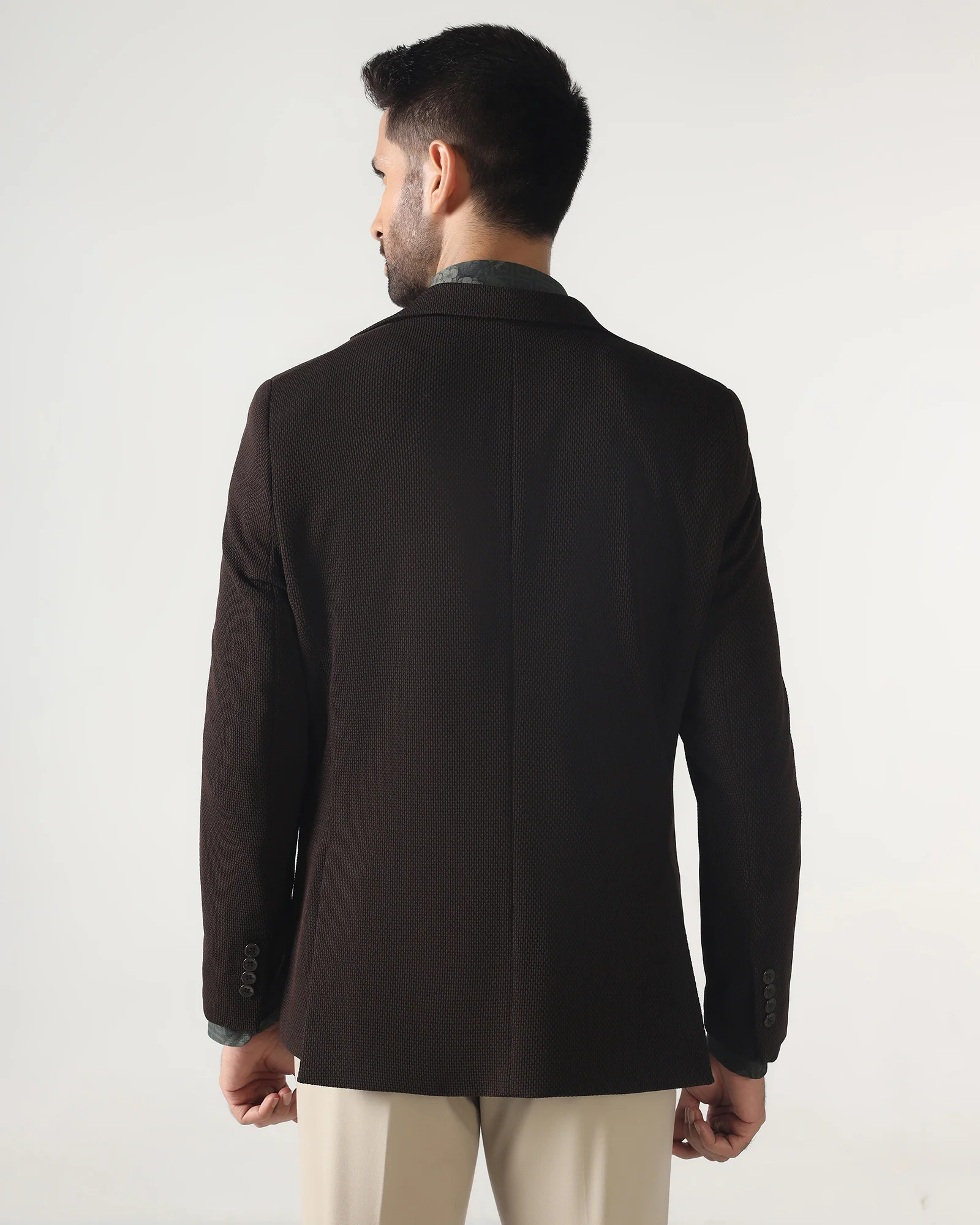 Chocolate Sauce Textured Blazer - Campari - Image 2