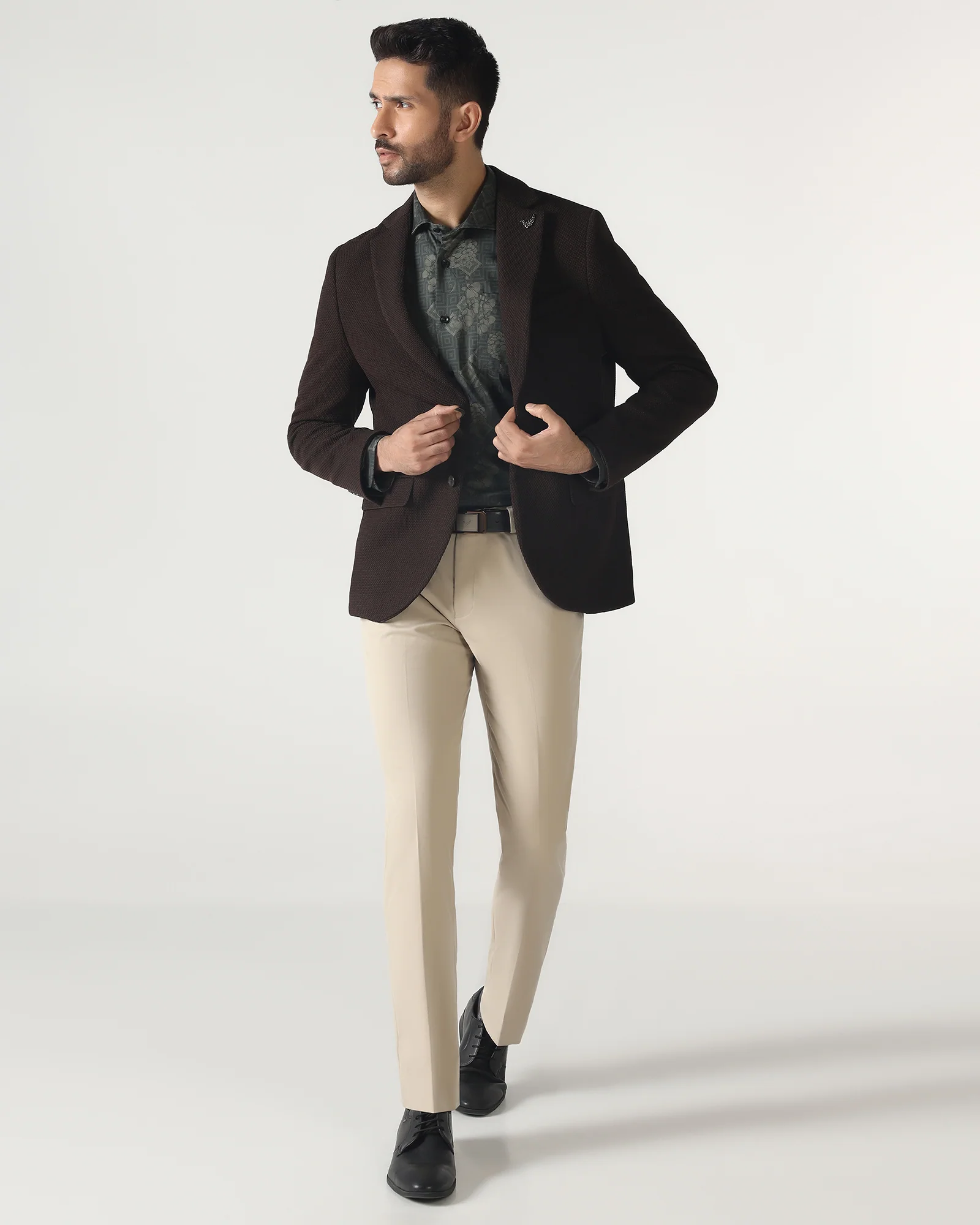 Chocolate Sauce Textured Blazer - Campari - Image 3