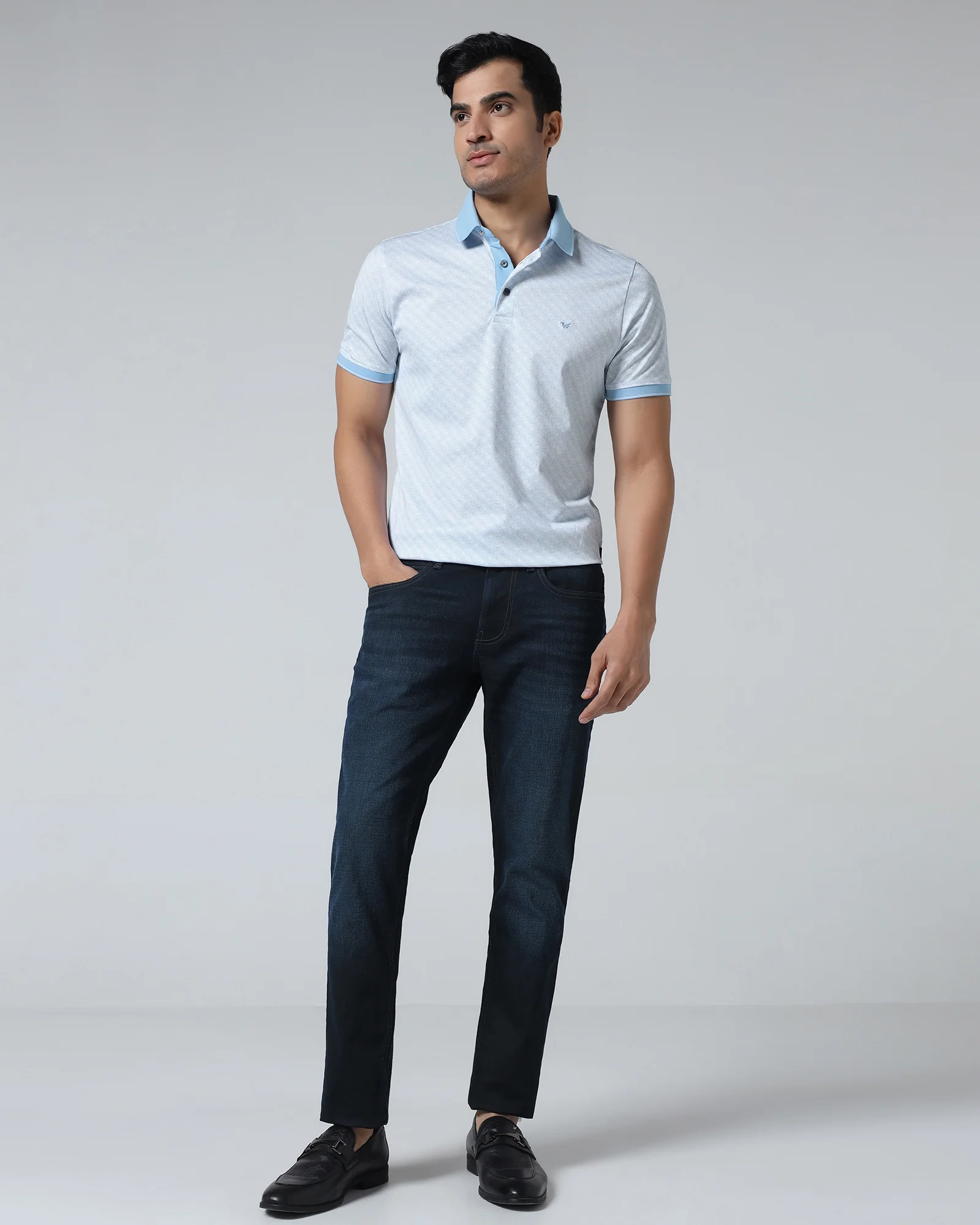Cool Blue Printed Polo - Cross - Image 7
