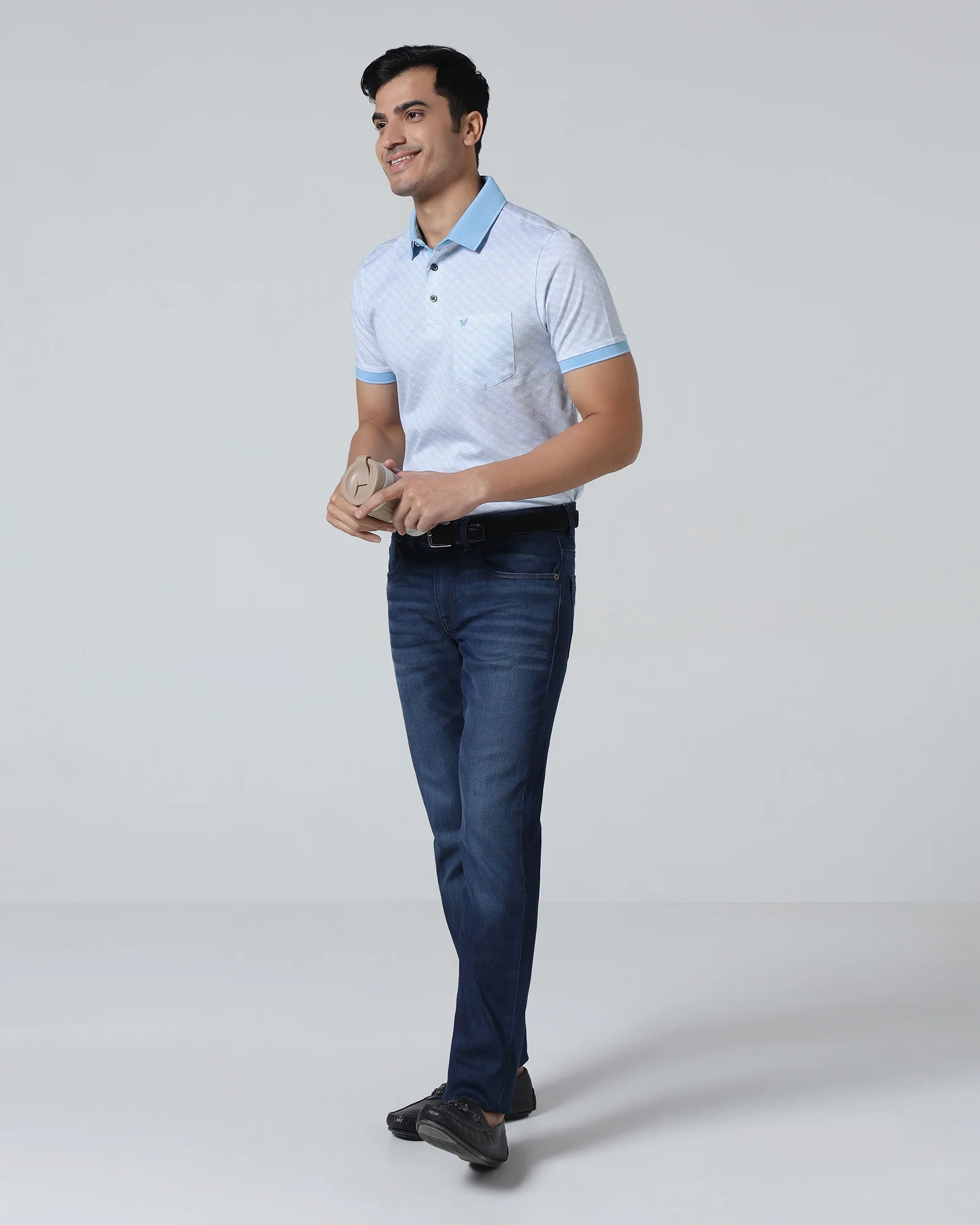 Cool Blue Printed Polo - Cross - Image 7