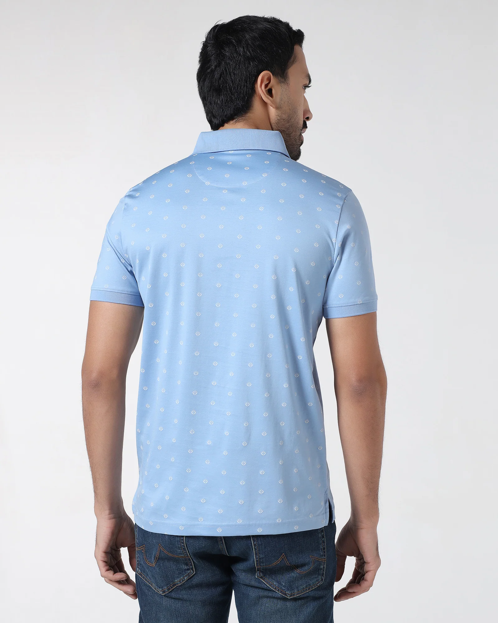 Cool Blue Printed Polo - Joey - Image 2