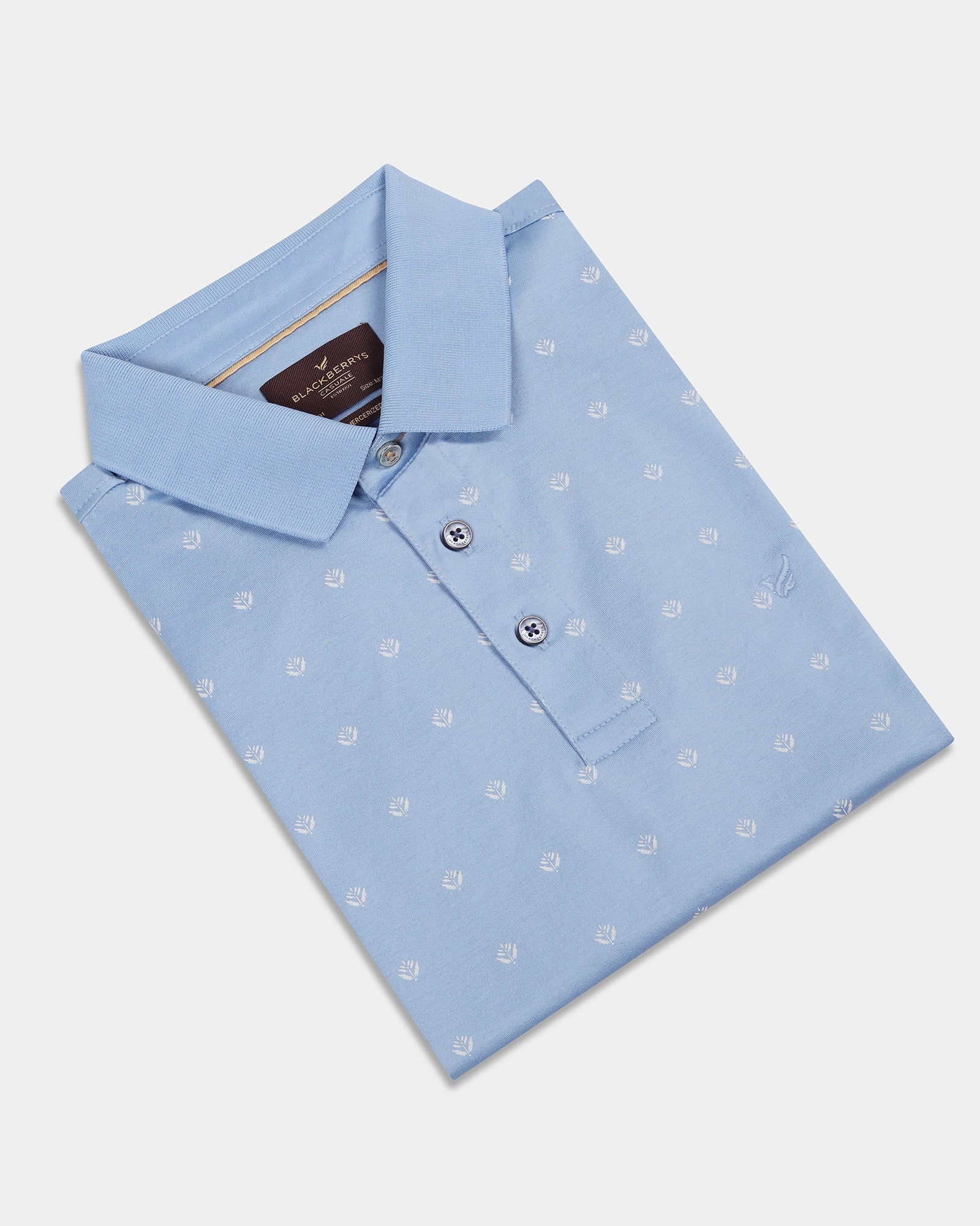 Cool Blue Printed Polo - Joey - Image 5
