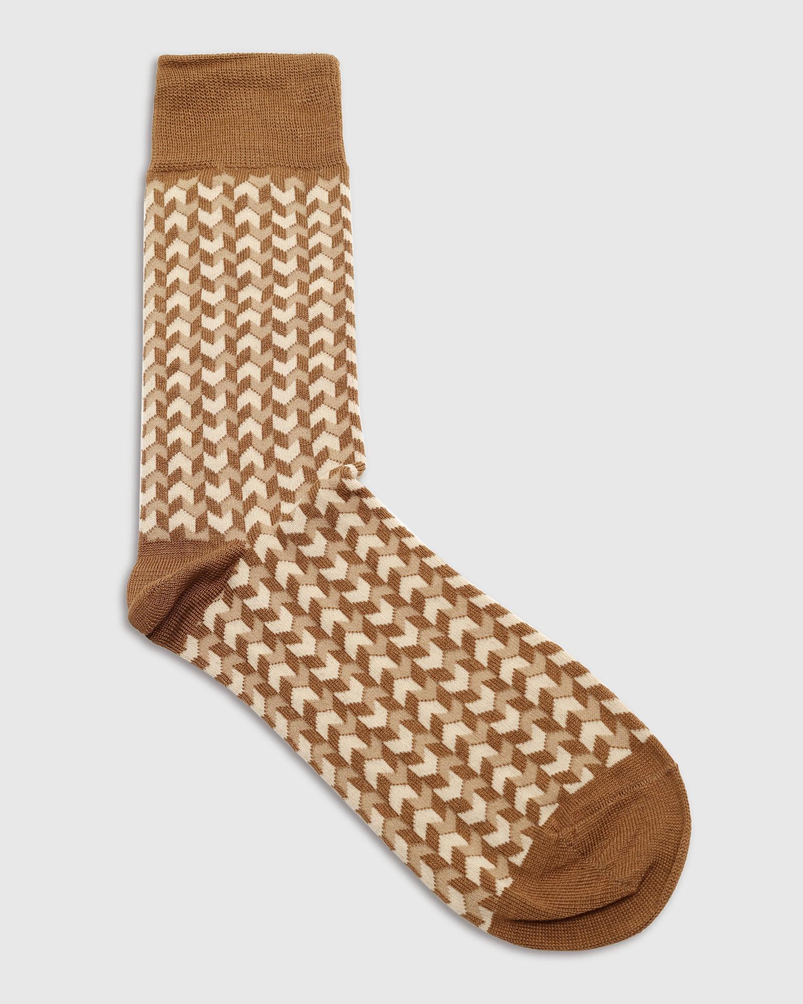 Cotton Beige Knitted Socks - Snap - Image 3