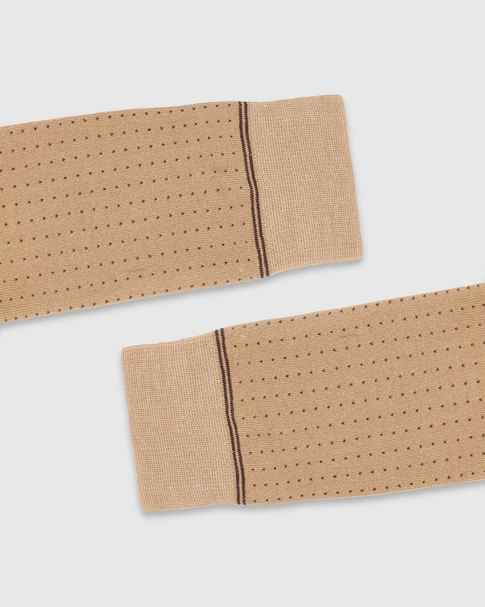 Cotton Beige Knitted Socks - Star - Image 4
