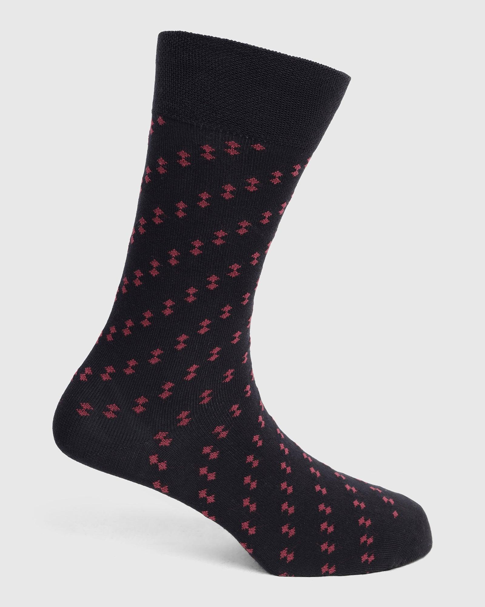 Cotton Black Knitted Socks - Toyo - Image 2
