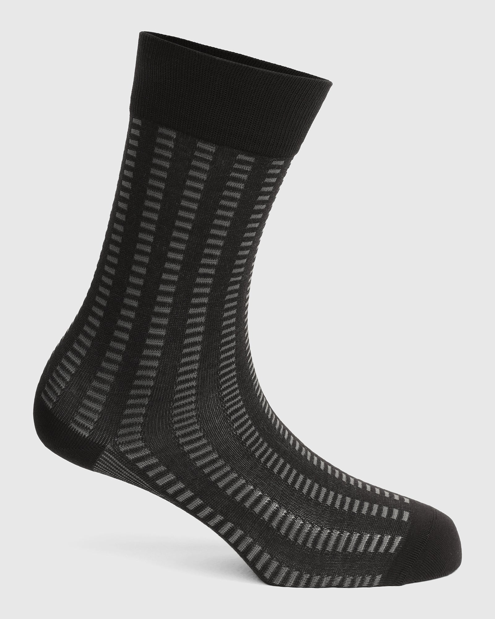 Cotton Black Knitted Socks - Vinton - Image 2