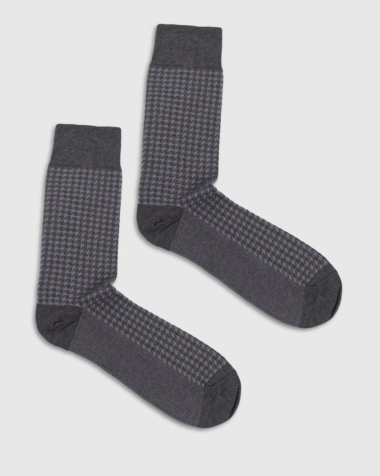 Cotton Dark Grey Knitted Socks - Tesla - Image 3