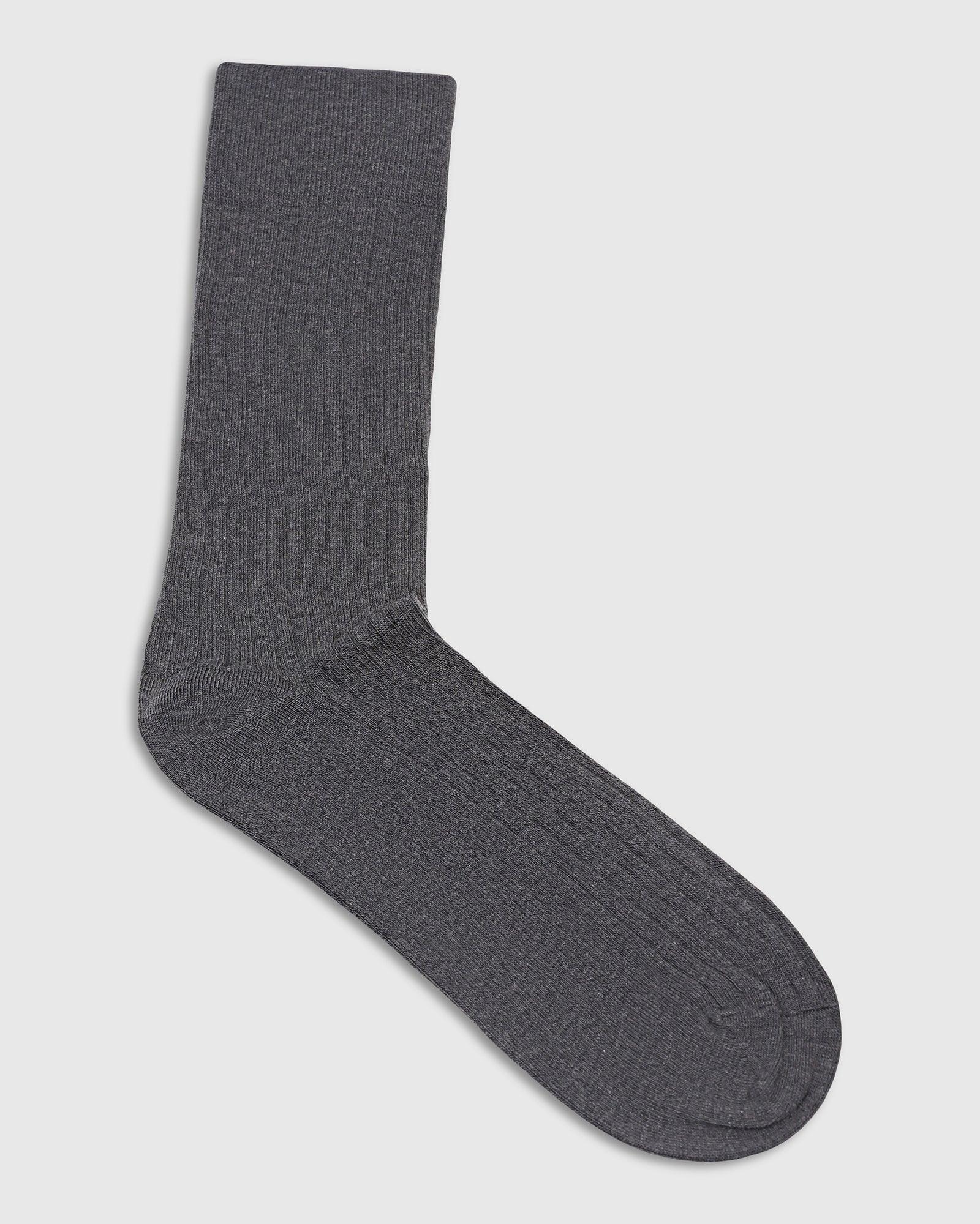 Cotton Dark Grey Knitted Socks - Thai - Image 4