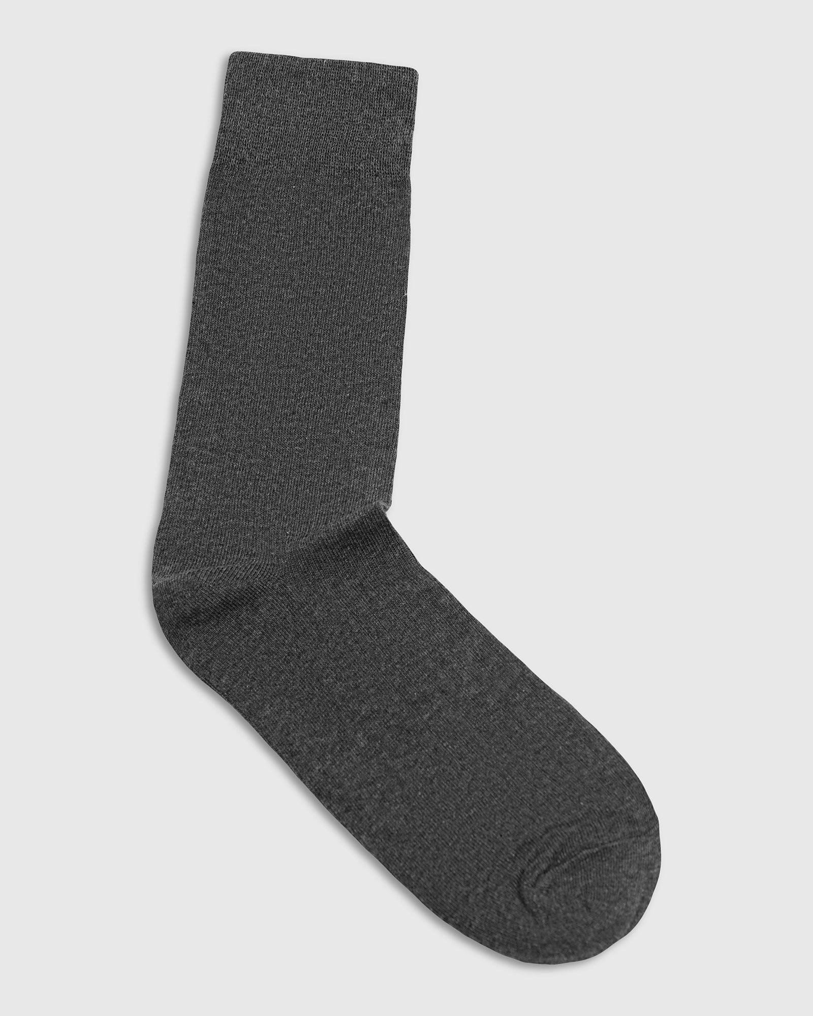 Cotton Dark Grey Knitted Socks - Turkey - Image 4