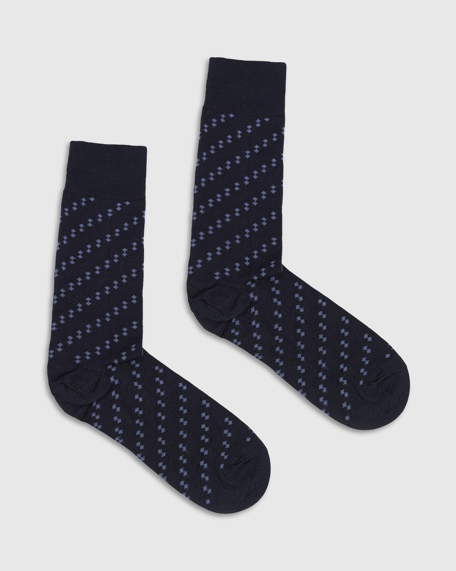 Cotton Dark Navy Knitted Socks - Toyo - Image 3