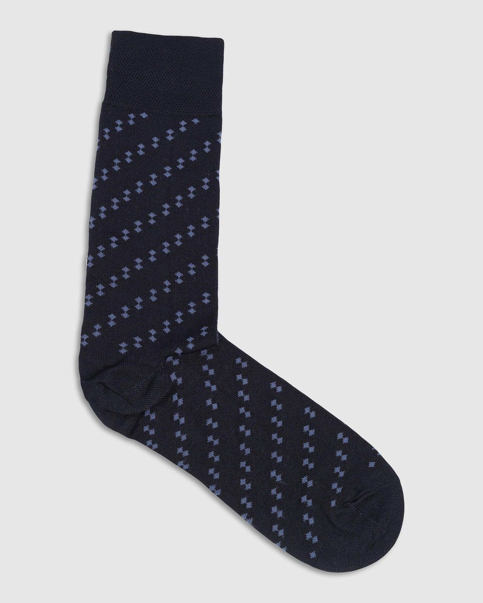 Cotton Dark Navy Knitted Socks - Toyo - Image 4