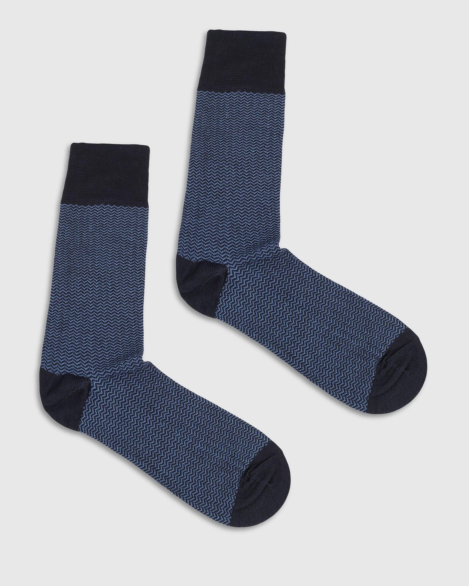 Cotton Dark Navy Knitted Socks - Tusken - Image 3