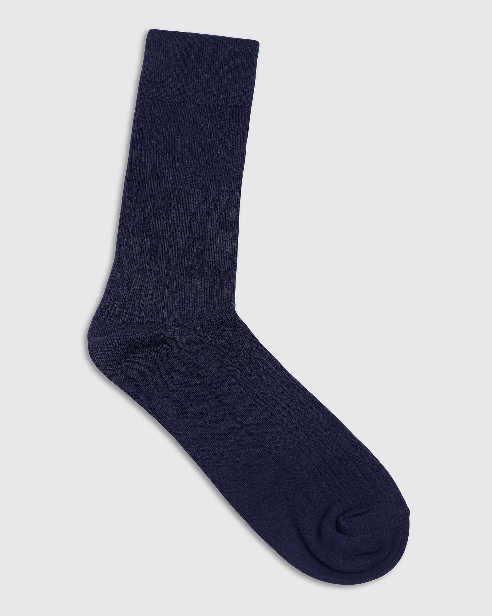 Cotton Deep Navy Knitted Socks - Thai - Image 4