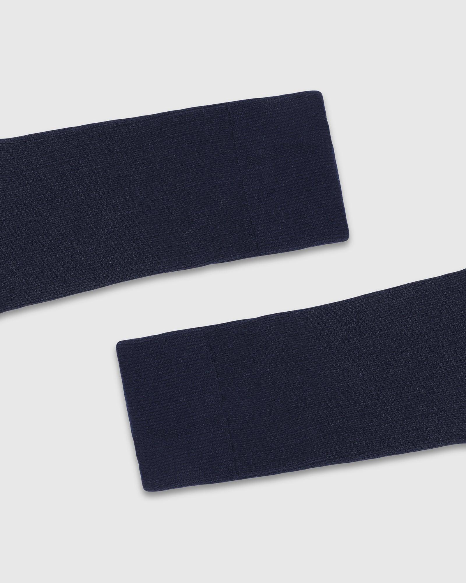 Cotton Deep Navy Knitted Socks - Thai - Image 5