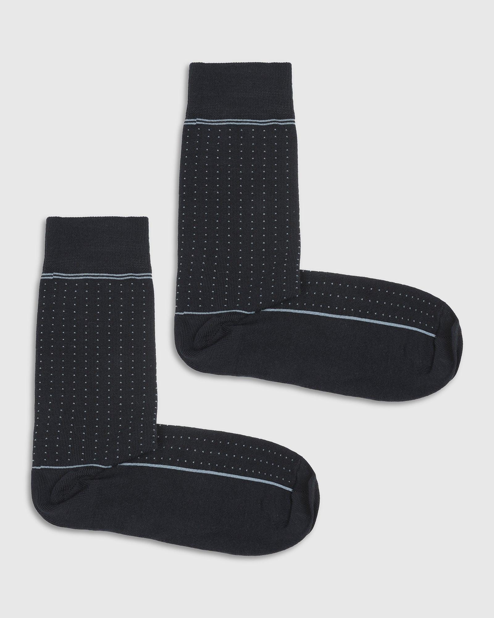 Cotton Deep Navy Knitted Socks - Star - Image 2