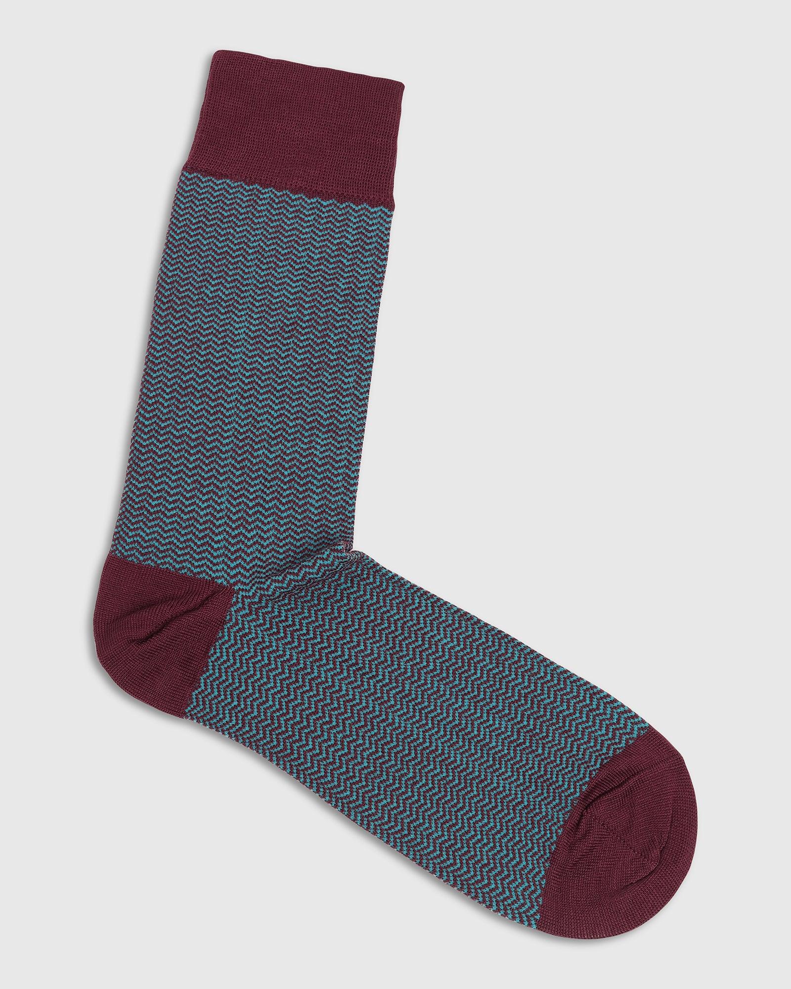 Cotton Dark Wine Knitted Socks - Tusken - Image 4