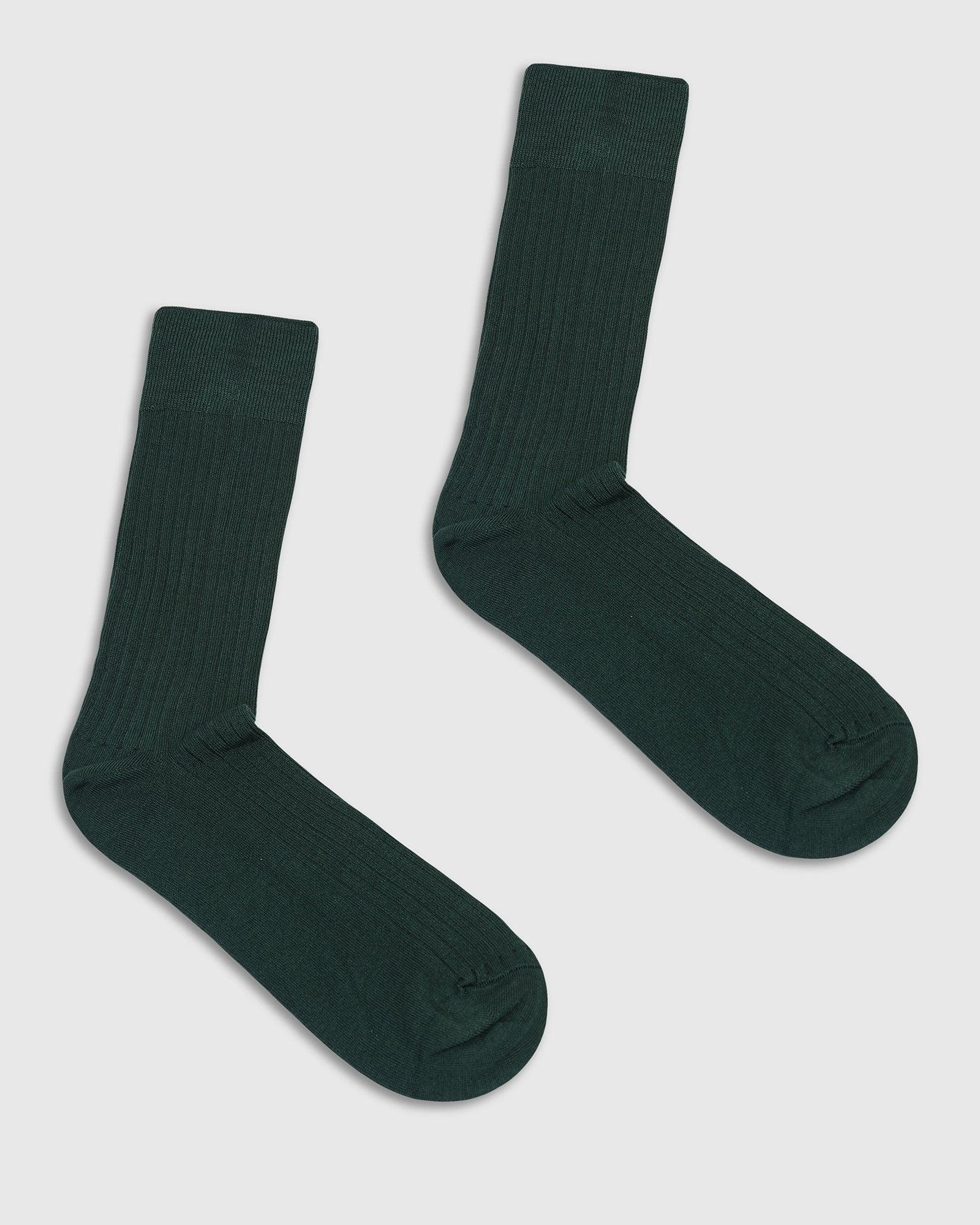 Cotton Fern Green Knitted Socks - Thai - Image 3