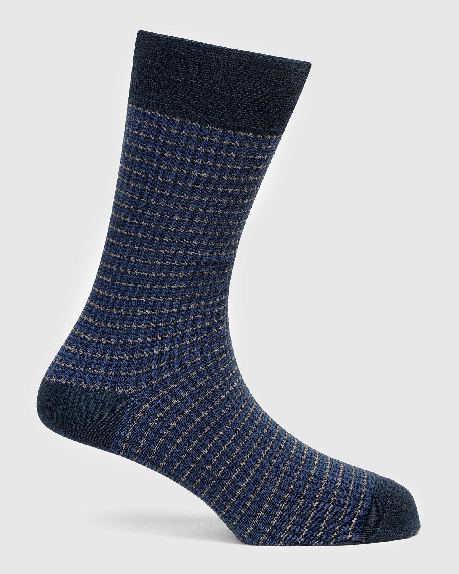 Cotton Galactic Blue Knitted Socks - Tauro - Image 2
