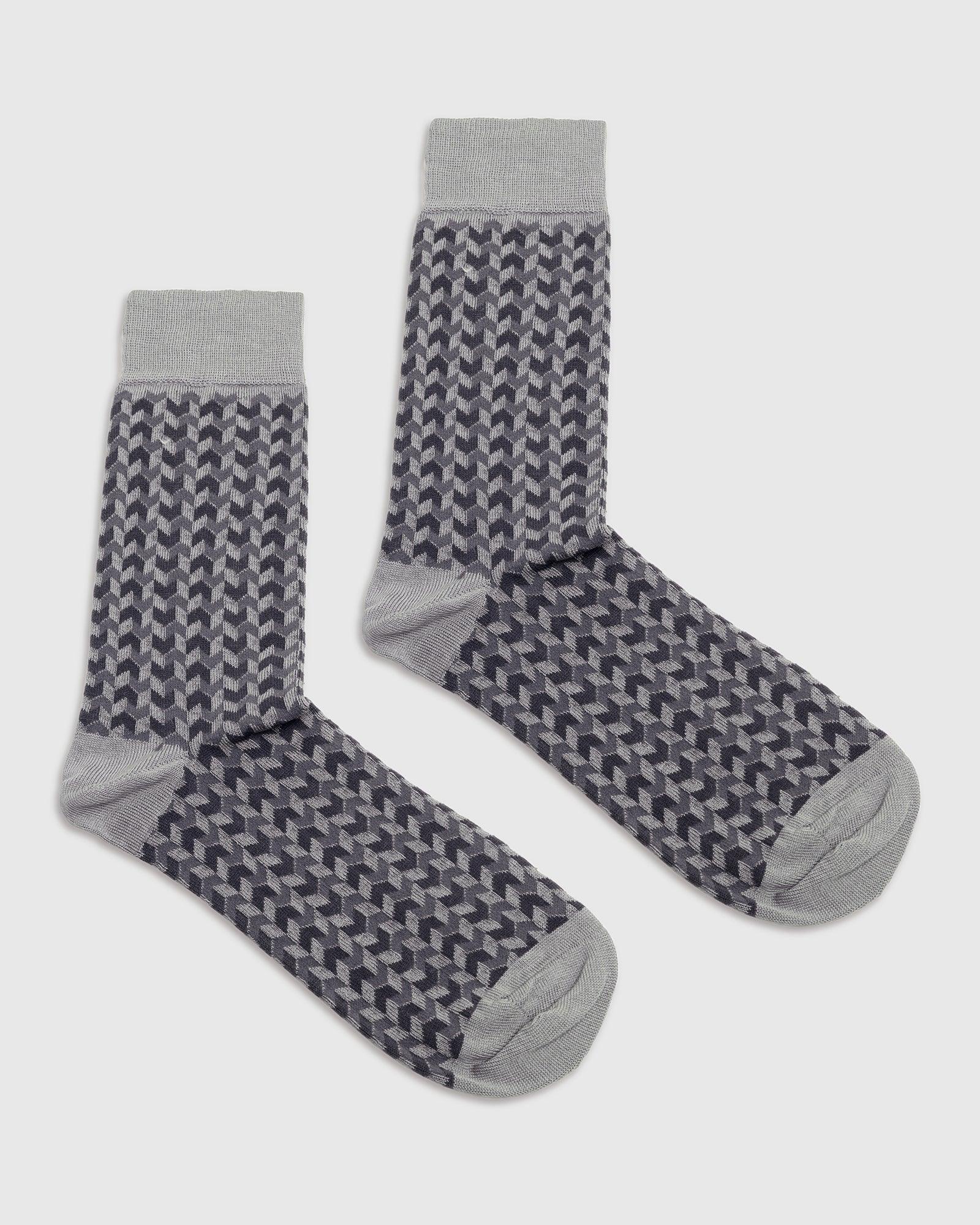 Cotton Grey Knitted Socks - Snap - Image 2