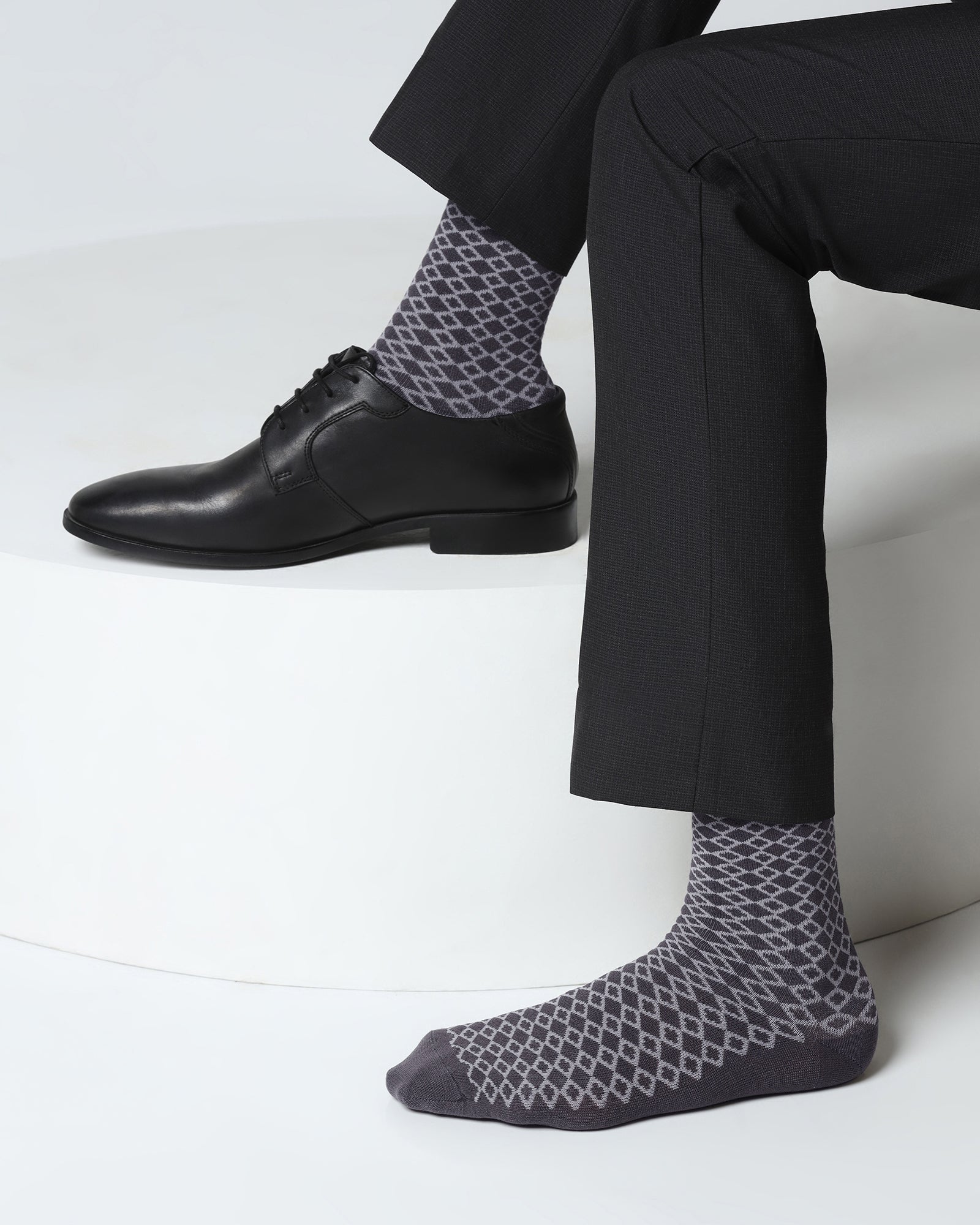 Cotton Grey Knitted Socks - Vanny