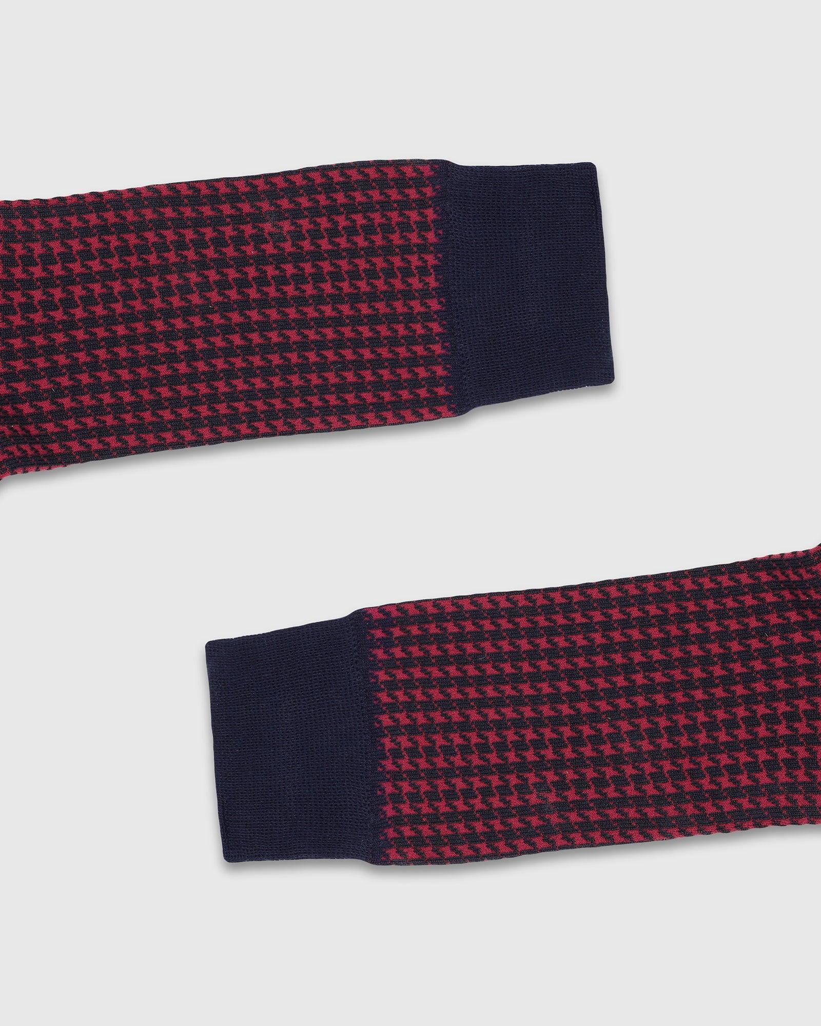 Cotton Maroon Knitted Socks - Tesla - Image 5
