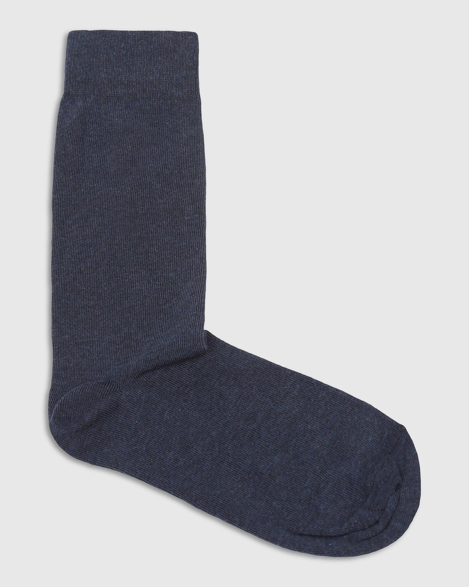 Cotton Navy Knitted Socks - Samu - Image 3