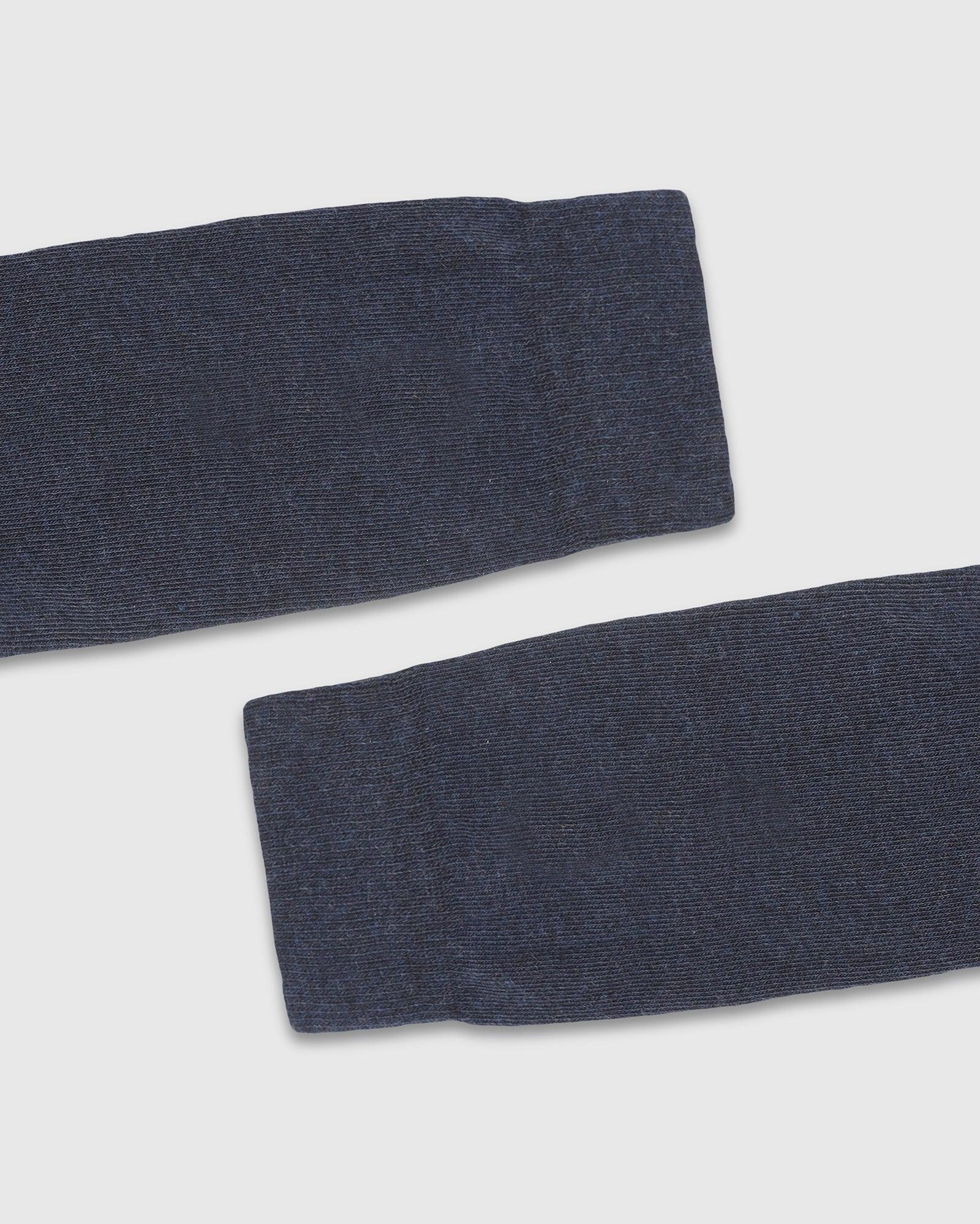 Cotton Navy Knitted Socks - Samu - Image 4