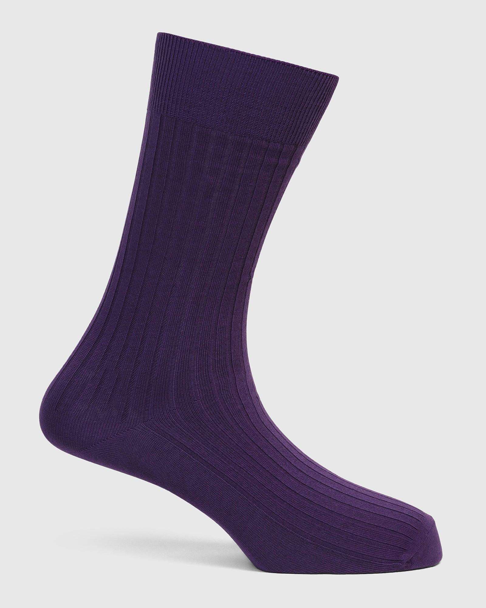 Cotton Purple Knitted Socks - Thai - Image 2