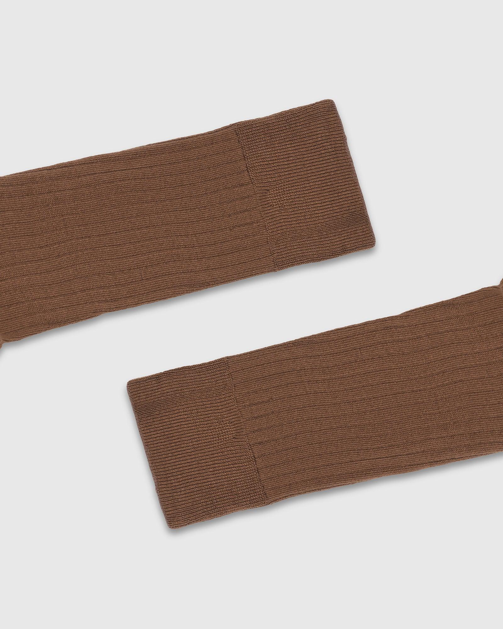 Cotton Tobacco Brown Knitted Socks - Thai - Image 5