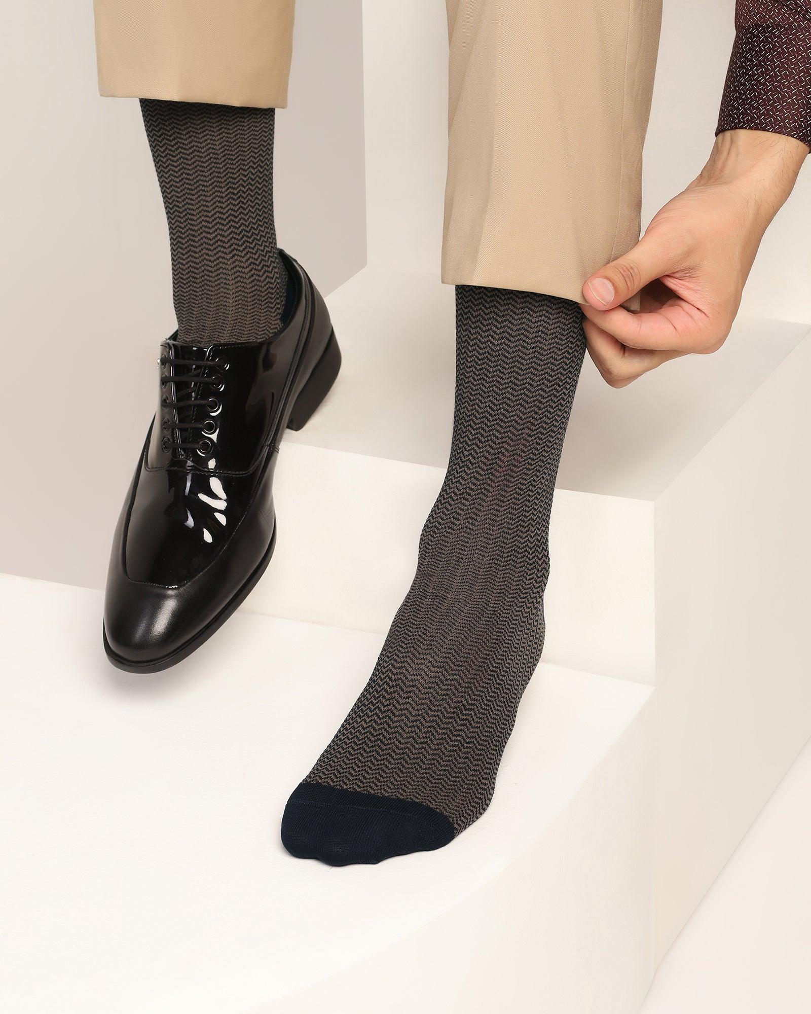 Cotton Tobacco Brown Knitted Socks - Tusken