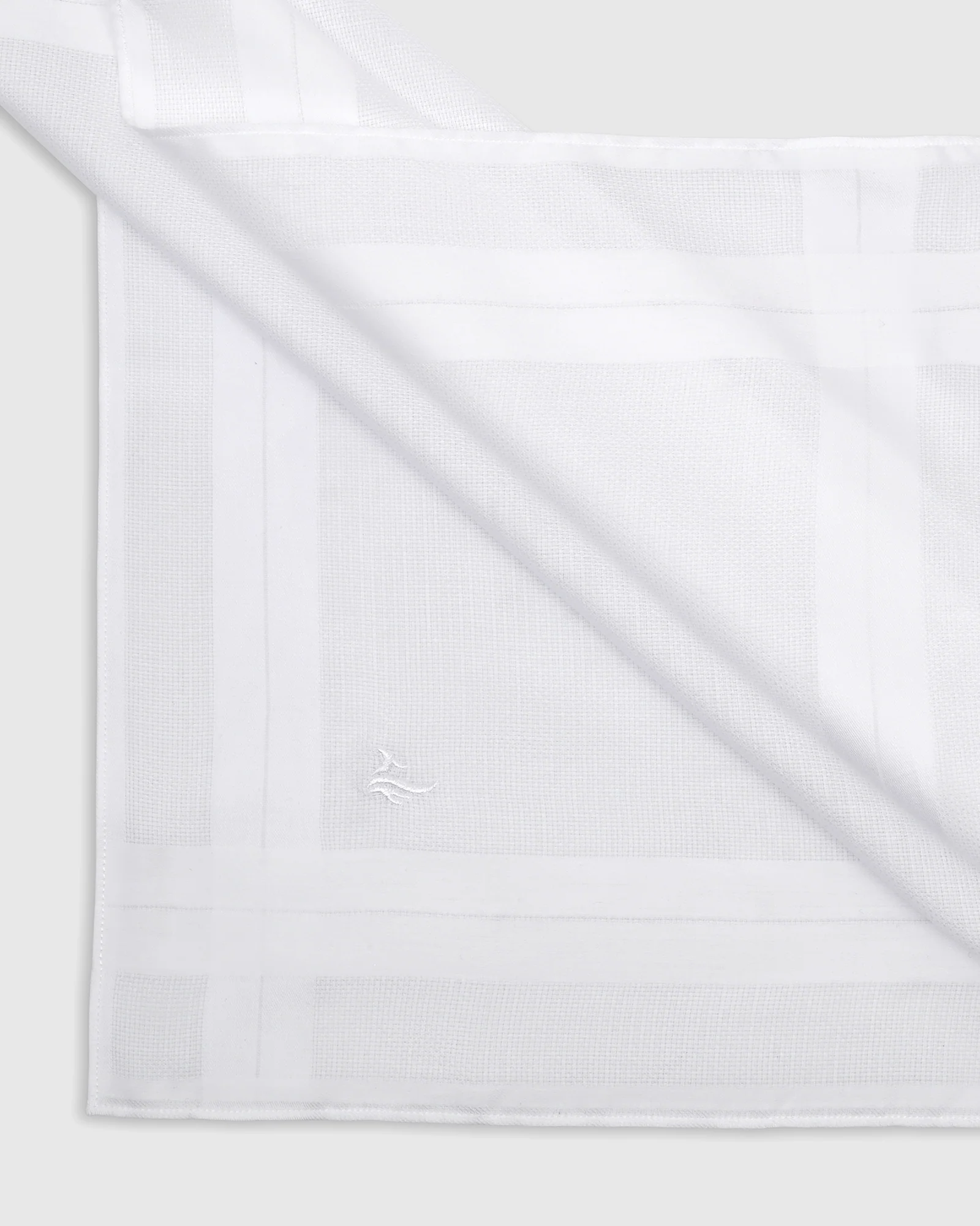 Cotton White Check Handkerchief - Voy - Image 2