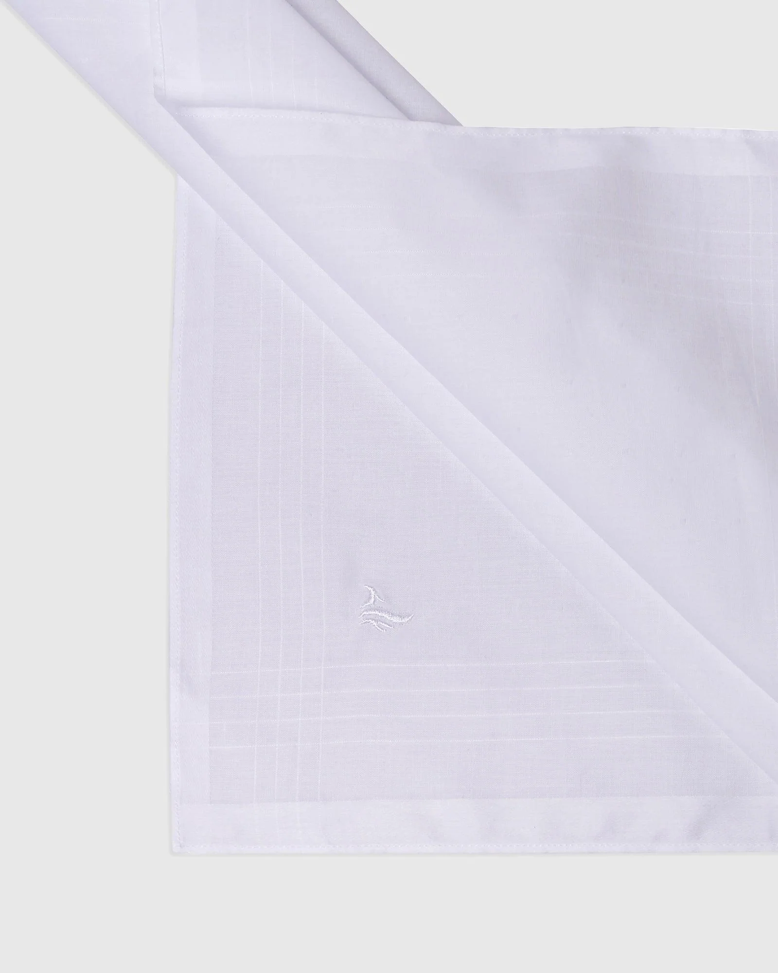 Cotton White Solid Handkerchief - Vovert - Image 2
