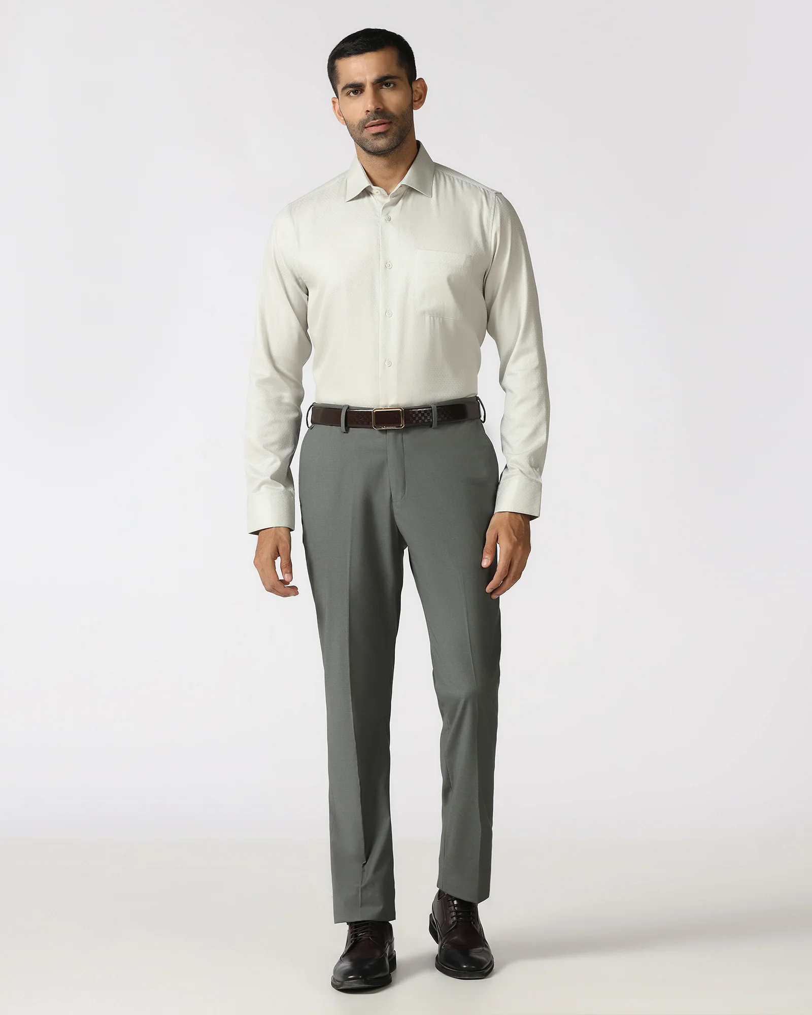 Cream Luxe Jacquard Shirt - Mirror - Image 3