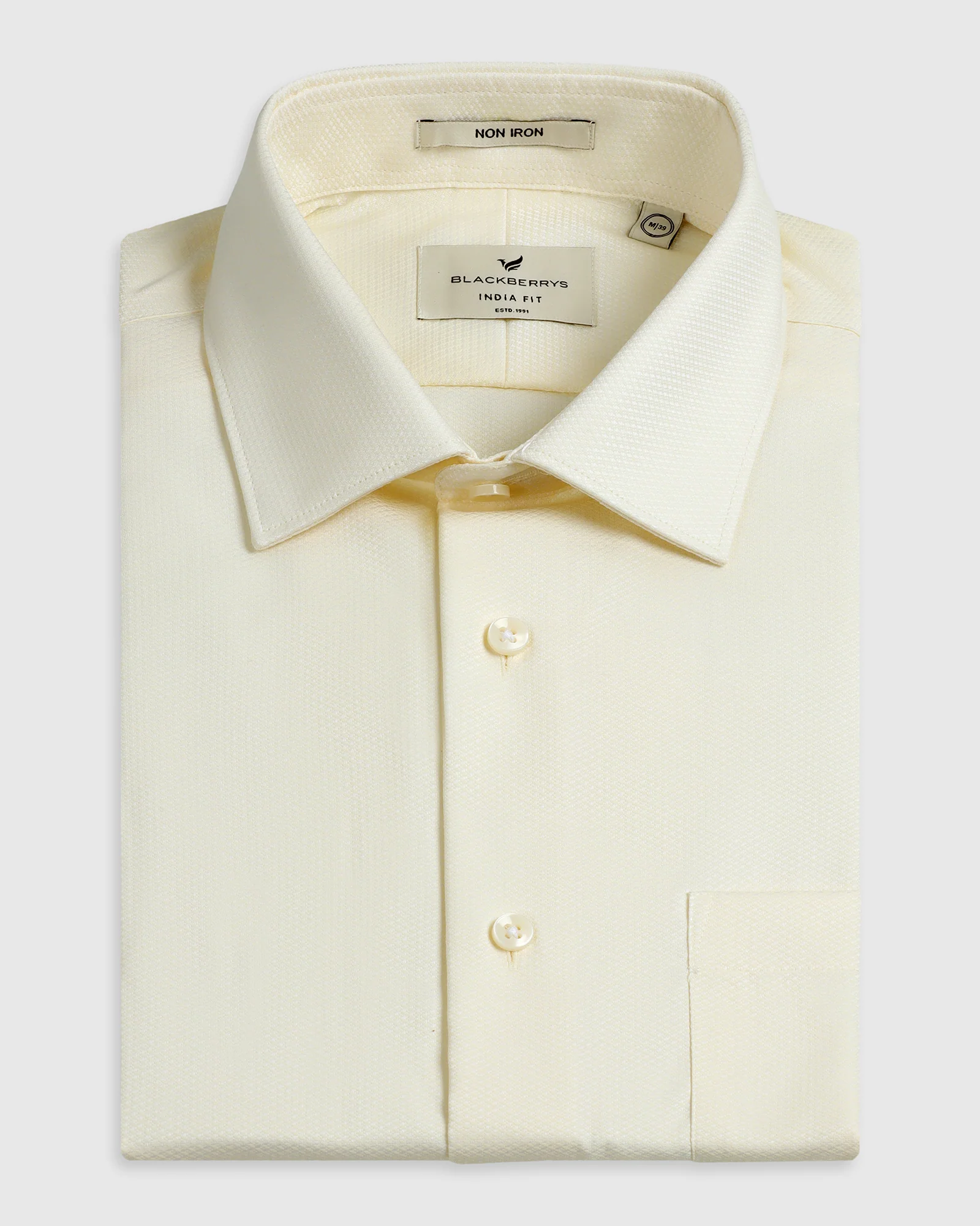 Cream Non Iron Textured Shirt - P31 - Image 5