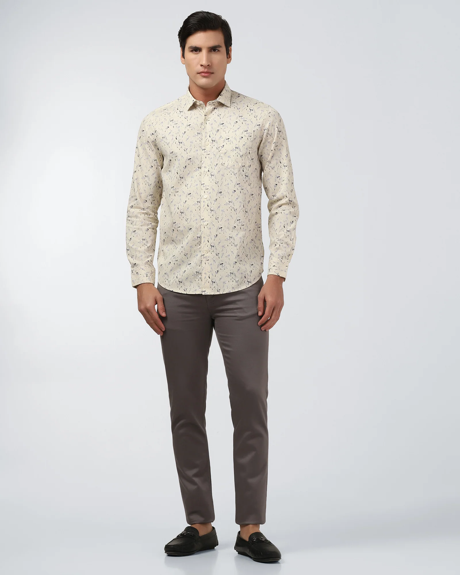Cream Printed Shirt - Kiva - Image 3