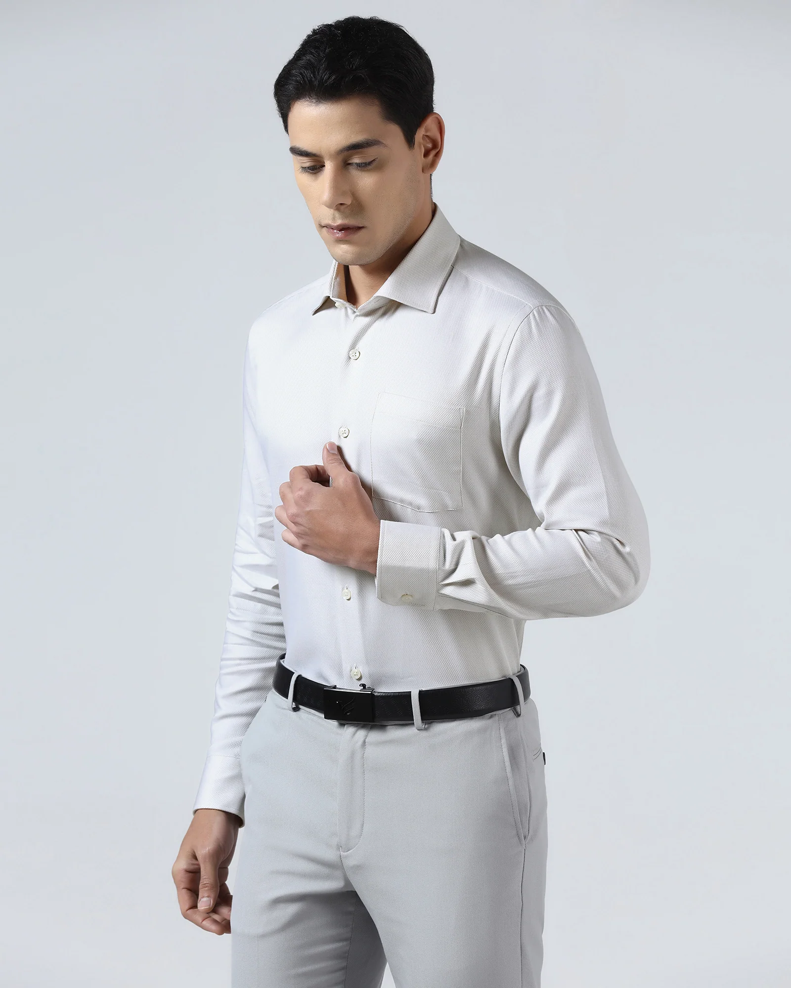 Cream Textured Shirt - Quinn - Image 8