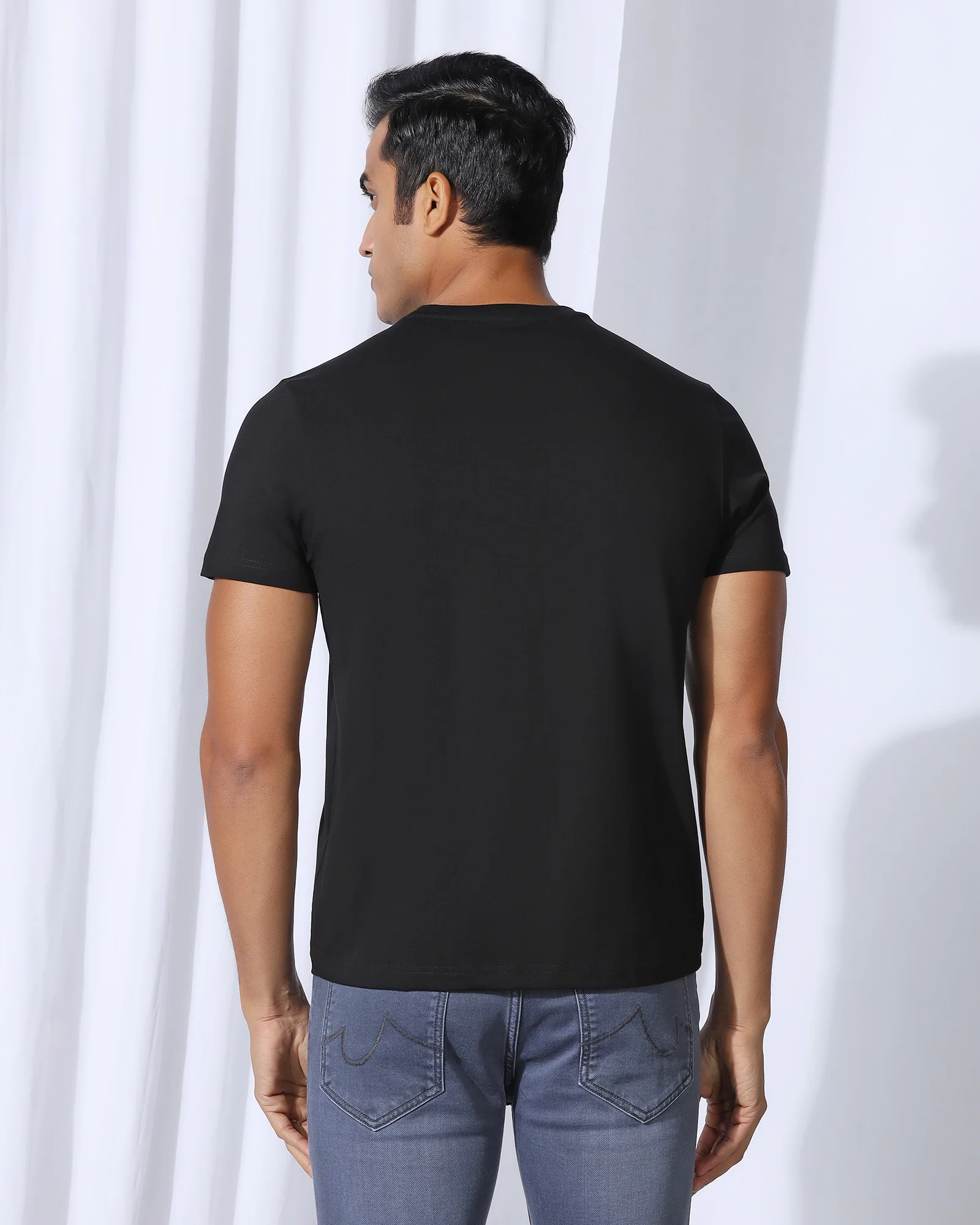 Crew Neck Black Printed T-Shirt - Zedd - Image 2