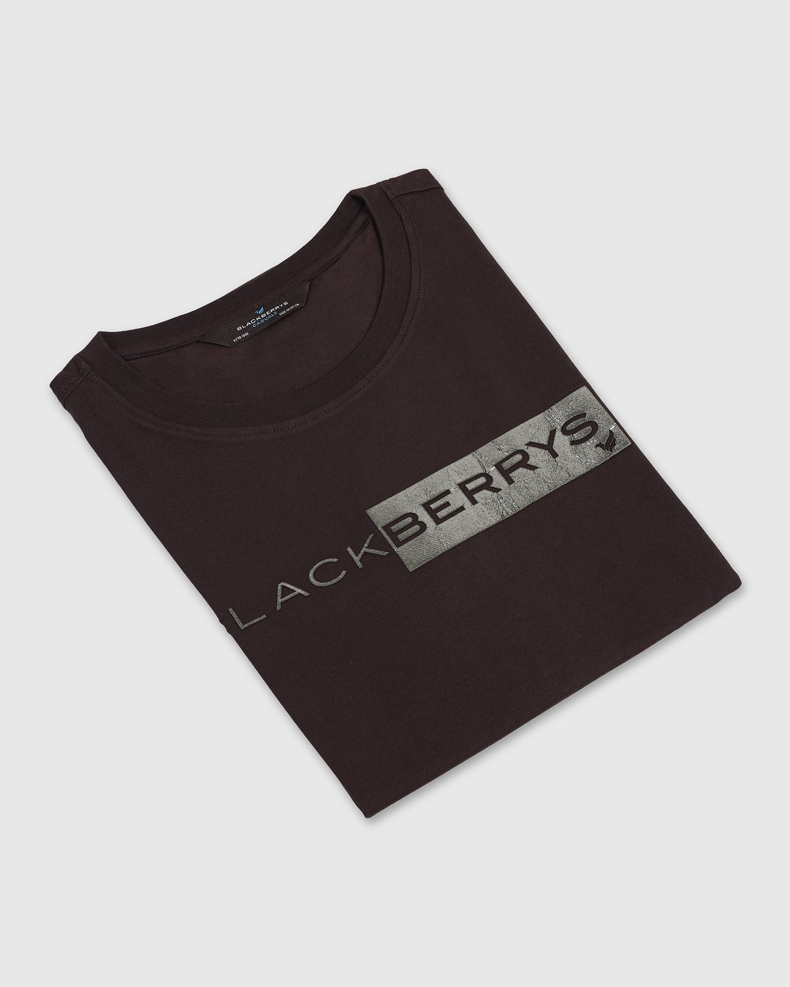 Crew Neck Dark Brown Printed T-Shirt - Zedd - Image 5