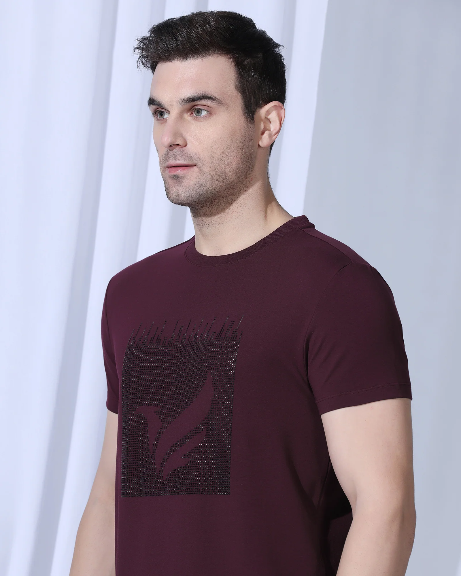 Crew Neck Fig Printed T-Shirt - Badger - Image 4