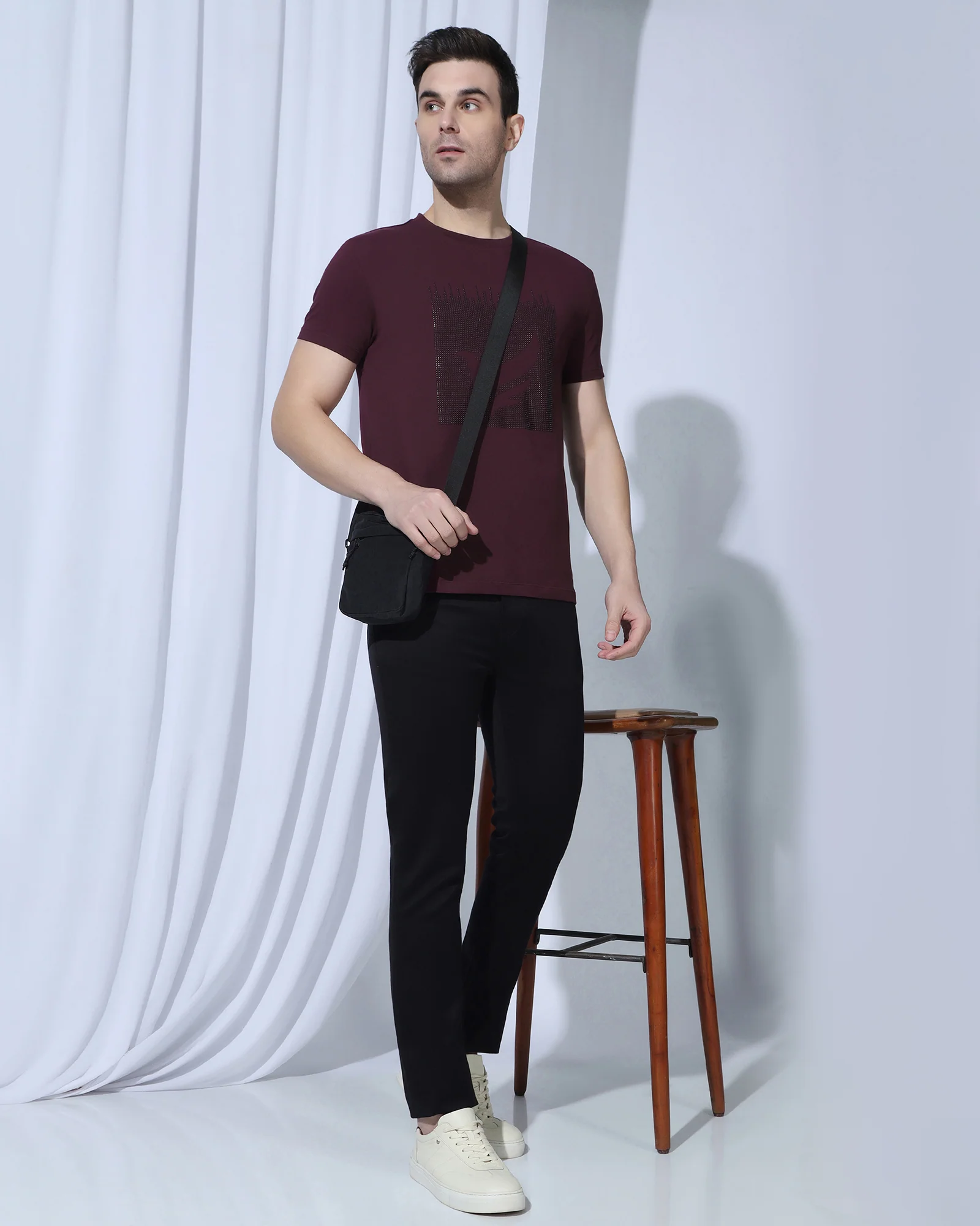 Crew Neck Fig Printed T-Shirt - Badger - Image 7