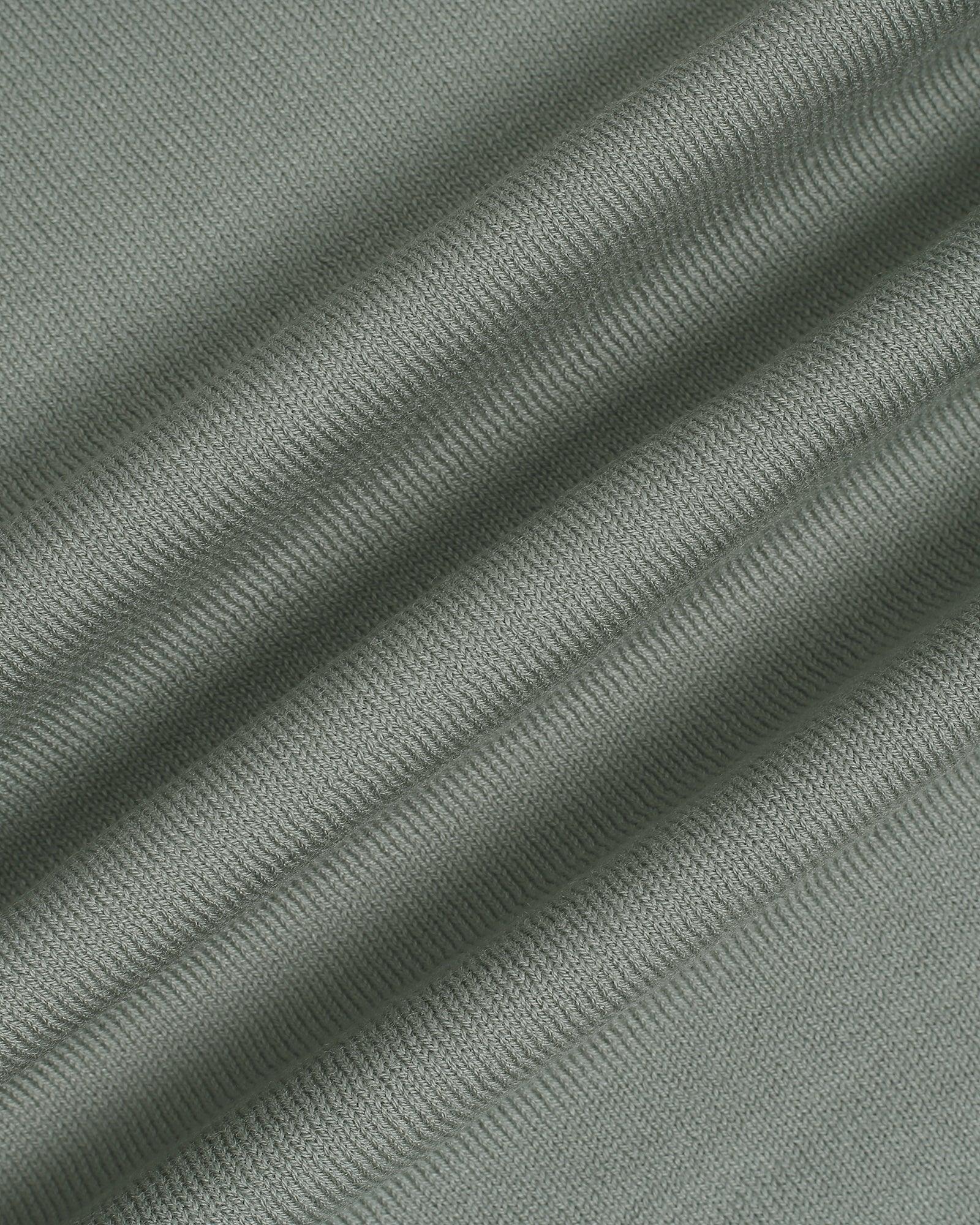 Crew Neck Jungle Green Yarn Dyed T-Shirt - Miya - Image 6