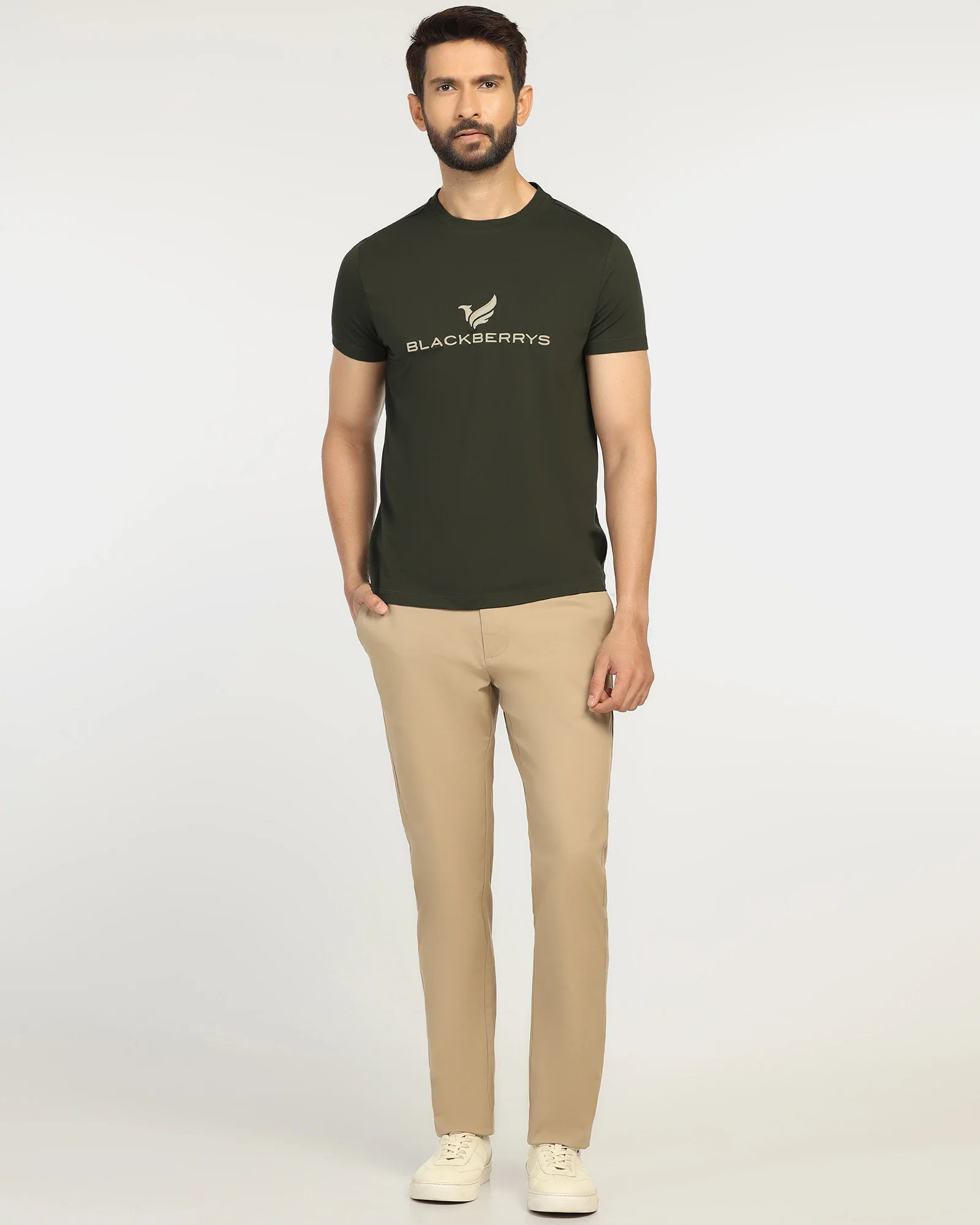 Crew Neck Kelp Solid T-Shirt - Phoenix - Image 3