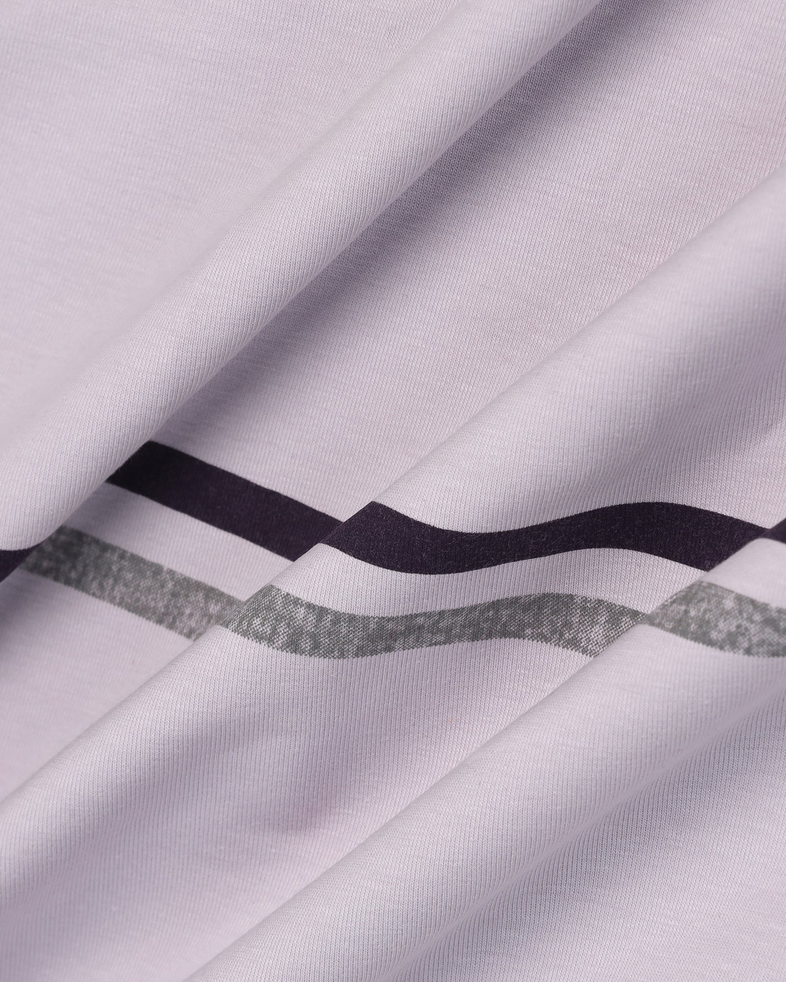 Crew Neck Light Purple Stripe T-Shirt - Lincoln - Image 6