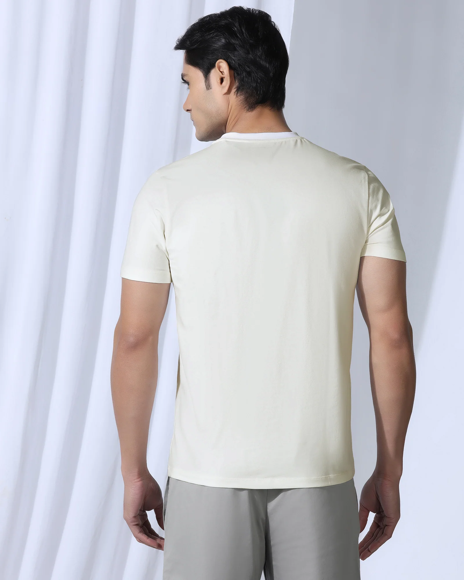 Crew Neck Off White Printed T-Shirt - Gingko - Image 2