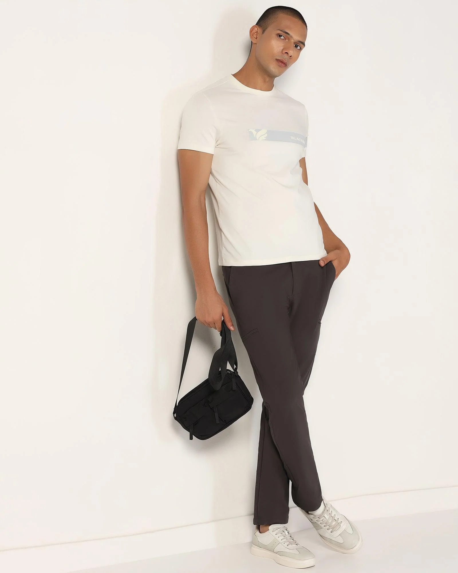Crew Neck Off White Printed T-Shirt - Samuel - Image 7