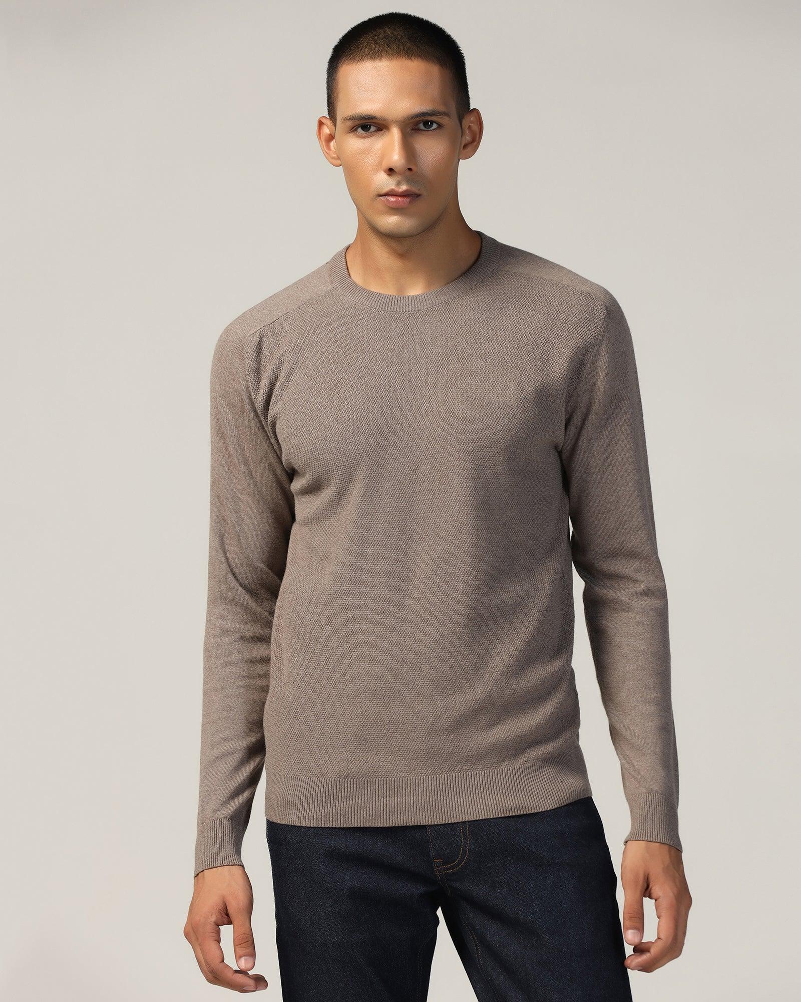 Crew Neck Stone Structure Sweater - Raven - Image 8