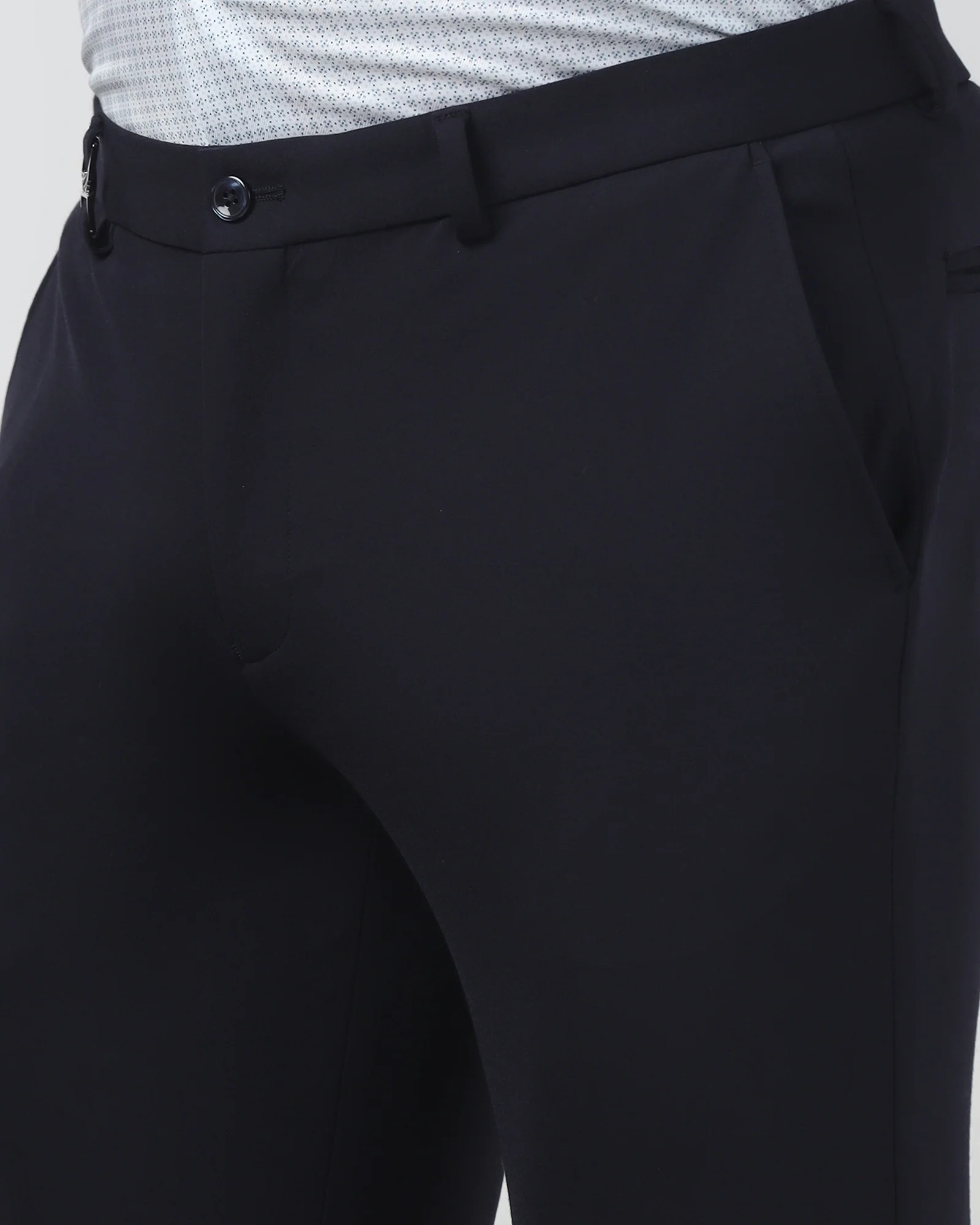 Dark Blue Solid Trouser - Oak - Image 2