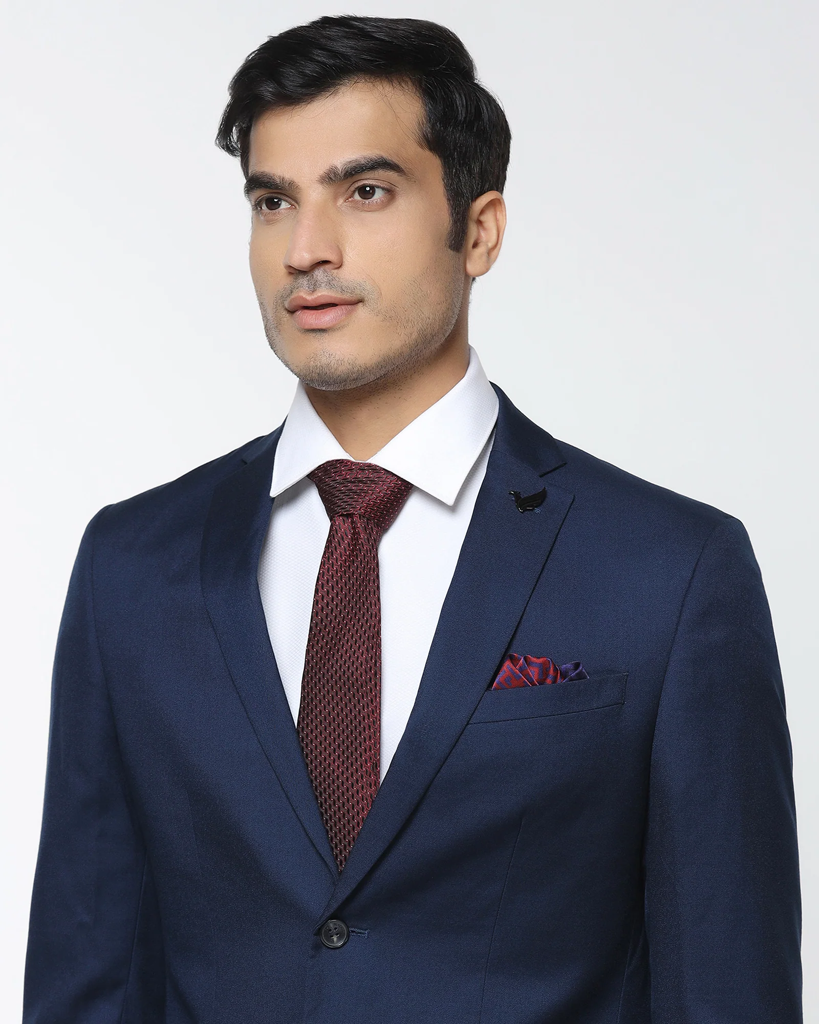Dark Blue Two Piece Solid Suit - Cabshot - Image 4