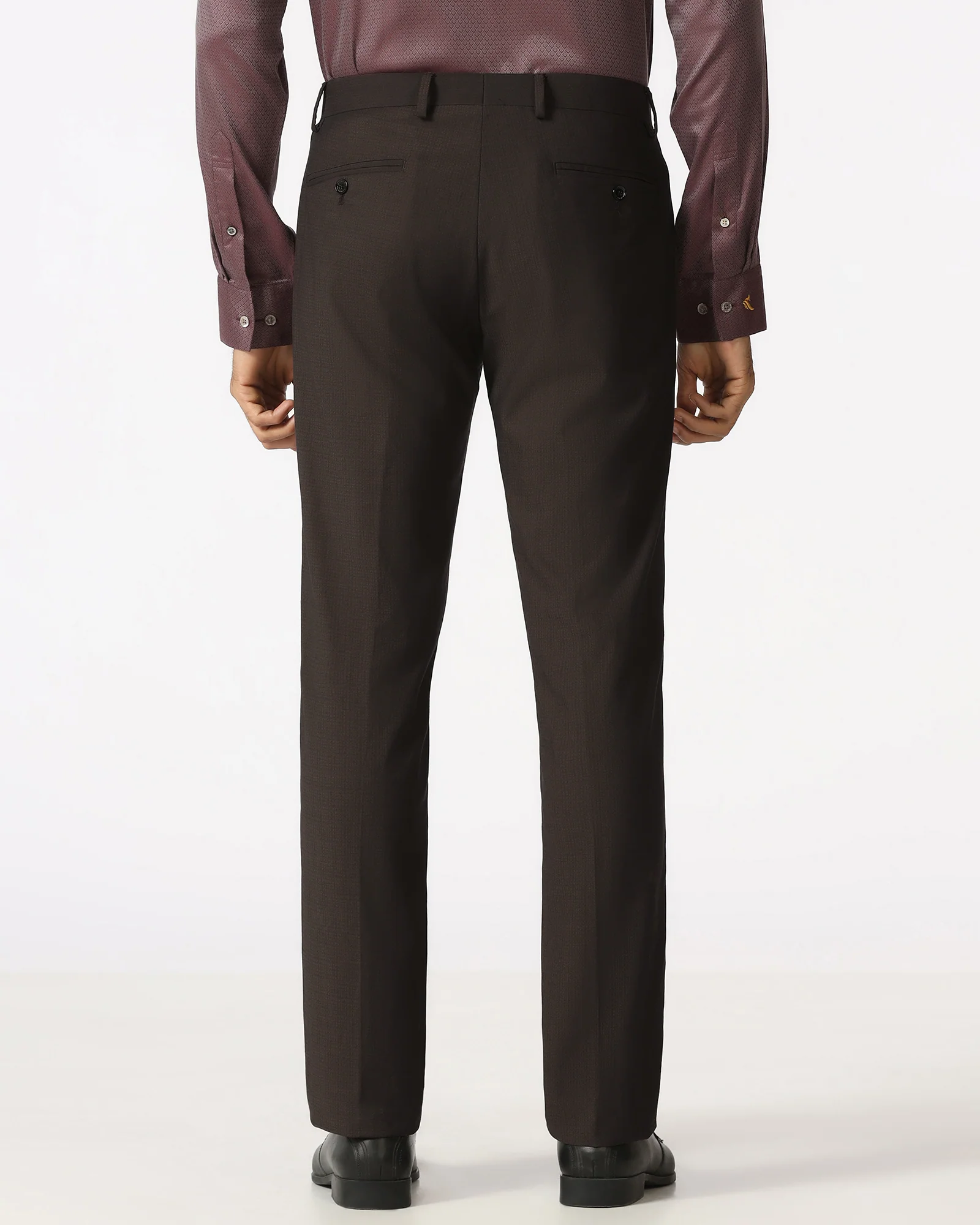 Dark Brown Check Trouser - Baylor - Image 2
